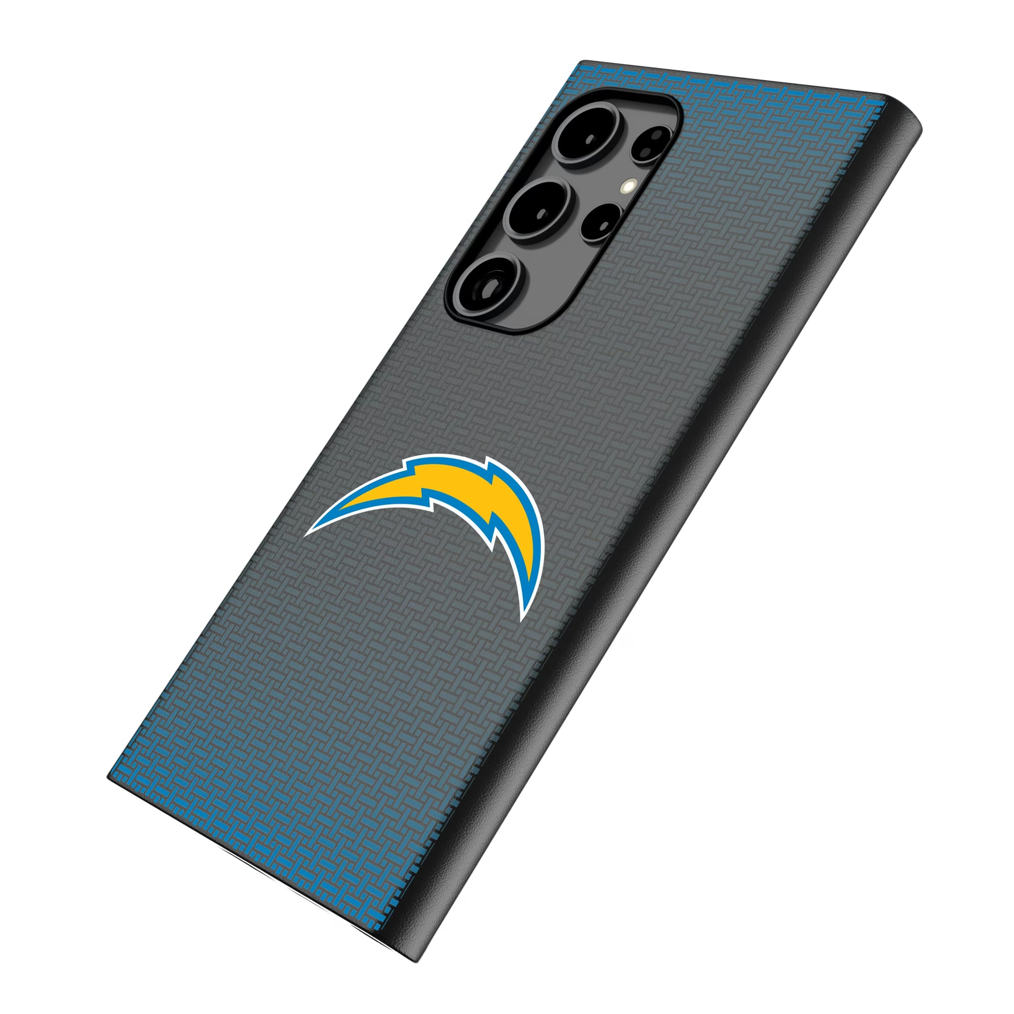 Los Angeles Chargers Linen Galaxy MagSafe Compatible Phone Case for Samsung Galaxy - Isometric View