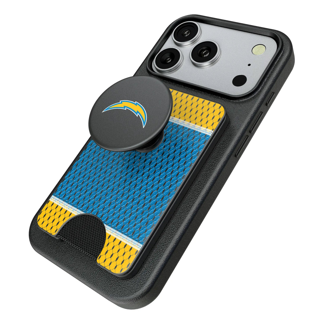 Los Angeles Chargers Mesh Popsockets Wallet Magnetic - Isometric View
