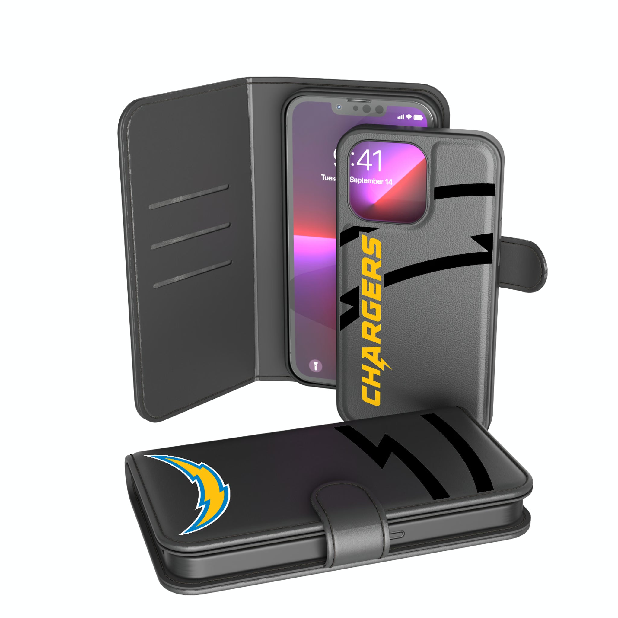 Los Angeles Chargers Monocolor Tilt iPhone Wallet Phone Case for Apple iPhone