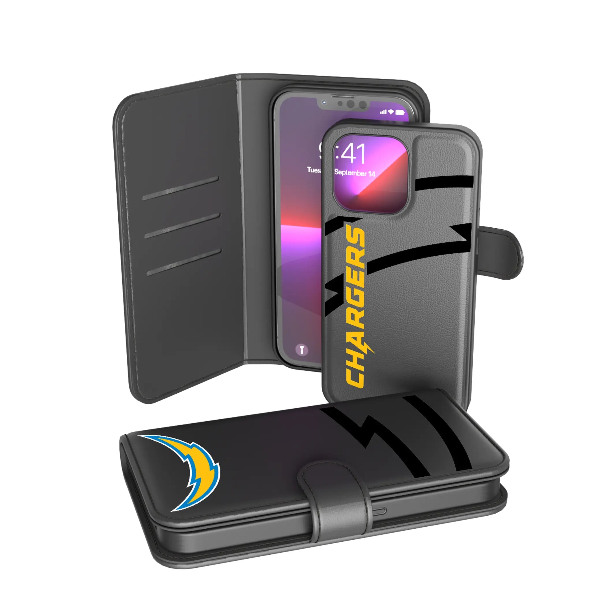 Los Angeles Chargers Monocolor Tilt iPhone Wallet Phone Case for Apple iPhone