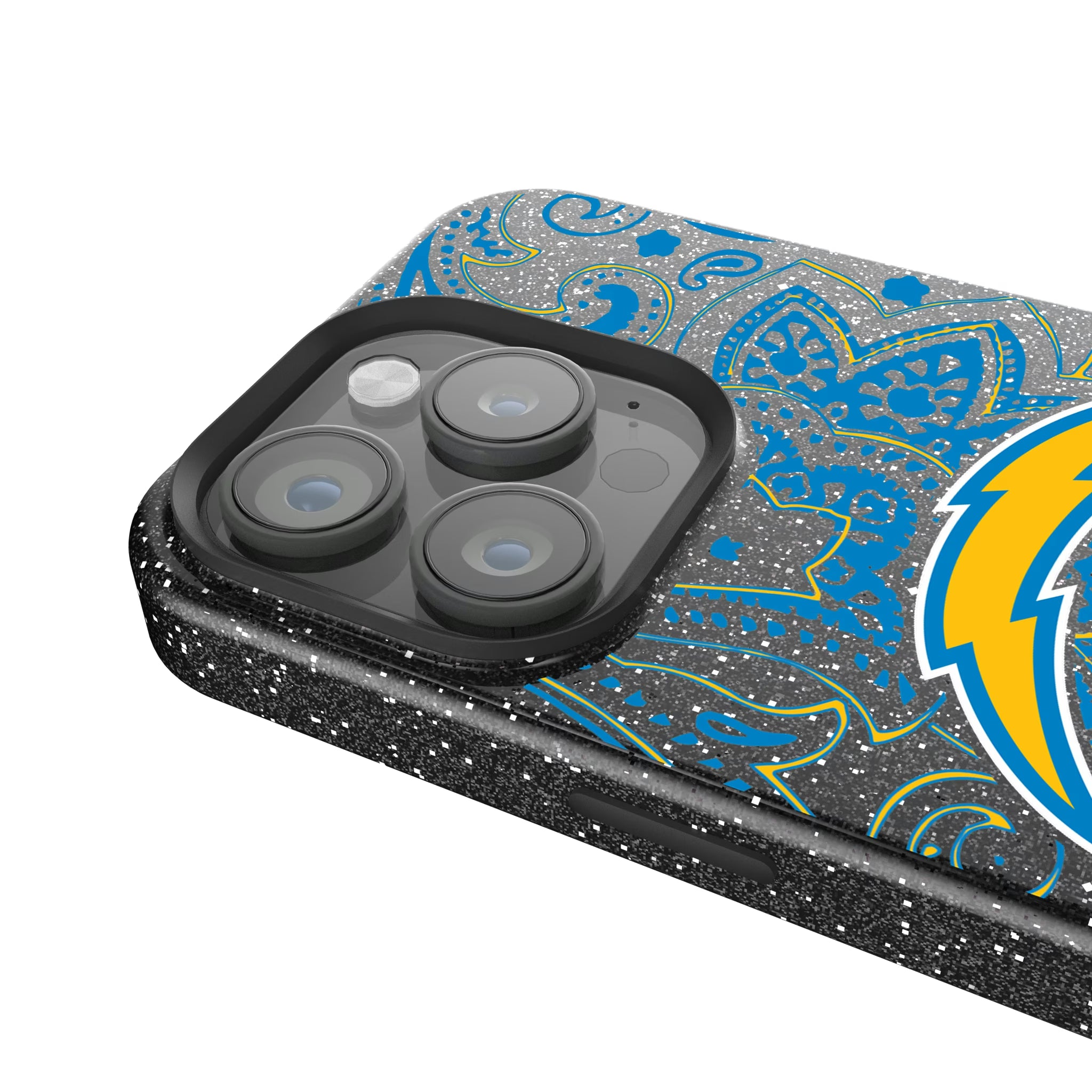 Los Angeles Chargers Paisley iPhone Bling Phone Case for Apple iPhone - Detail