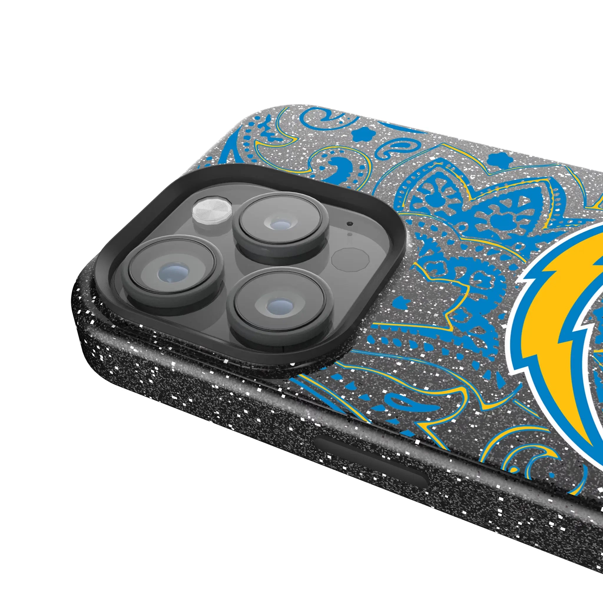 Los Angeles Chargers Paisley iPhone Bling Phone Case for Apple iPhone - Detail