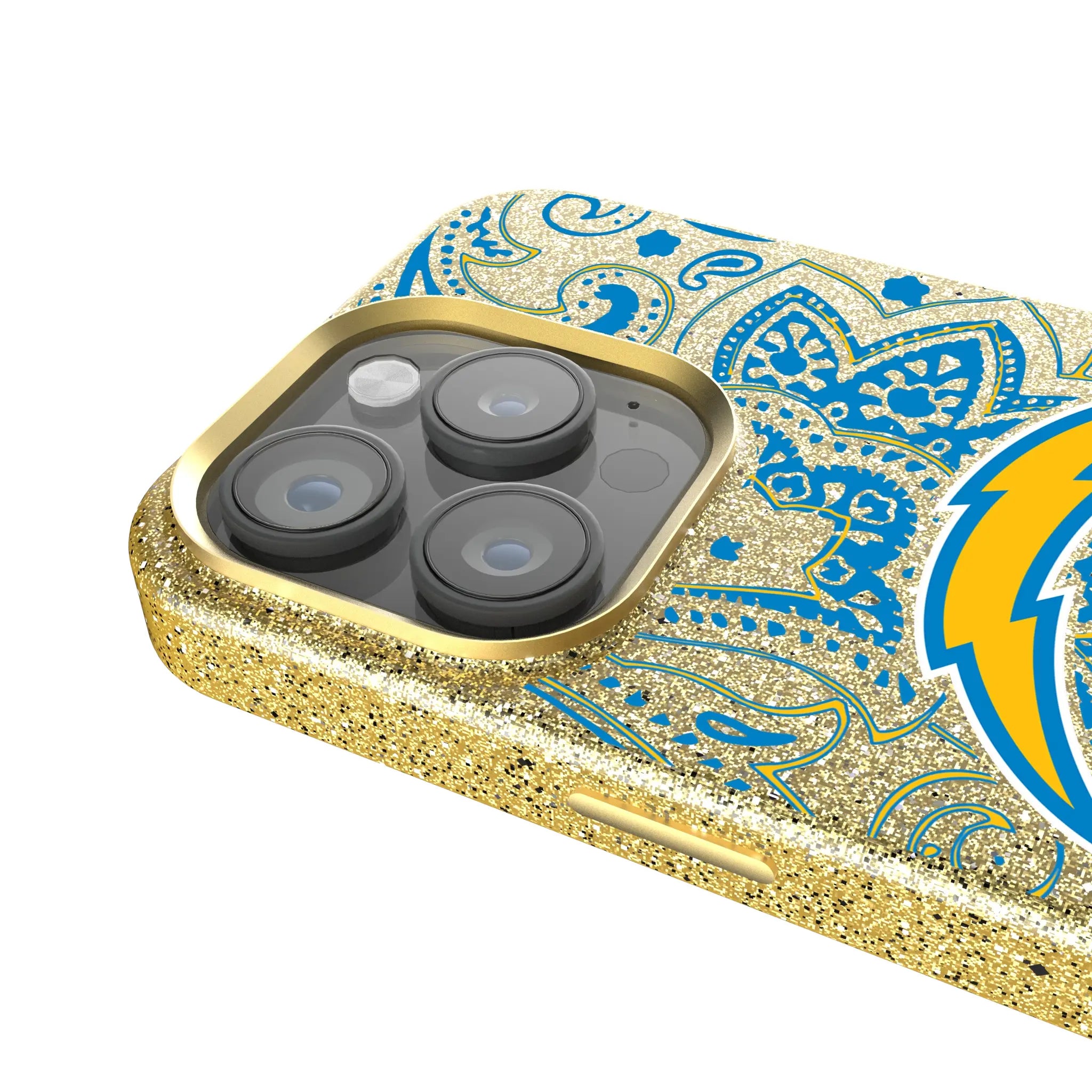 Los Angeles Chargers Paisley iPhone Bling Phone Case for Apple iPhone - Detail