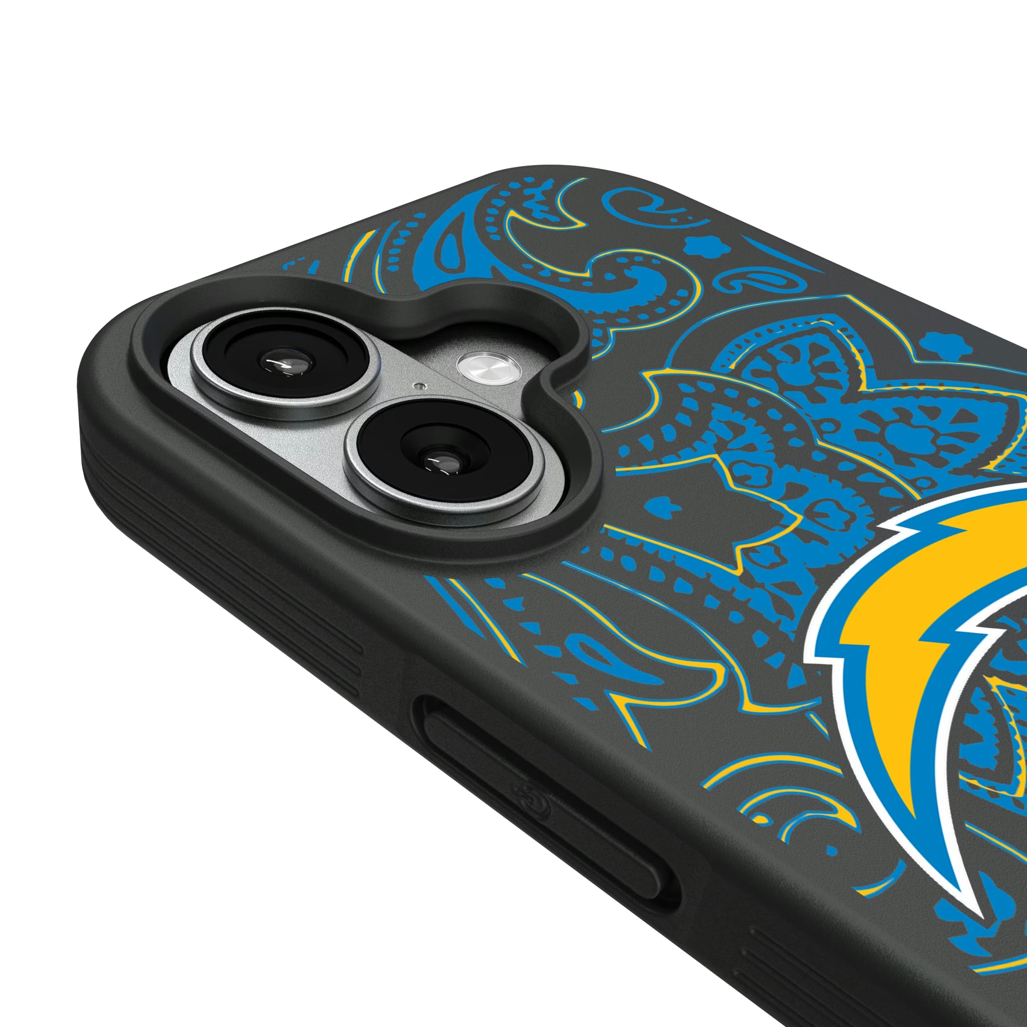 Los Angeles Chargers Paisley iPhone Bump Phone Case for Apple iPhone - Detail#Device_iPhone 17