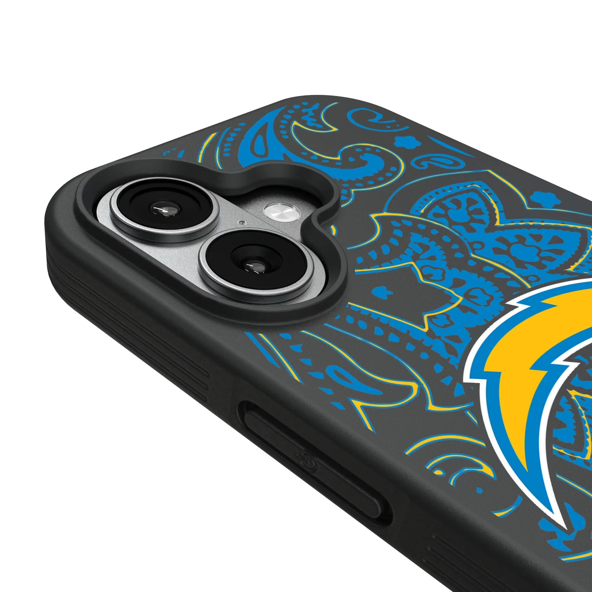 Los Angeles Chargers Paisley iPhone Bump Phone Case for Apple iPhone - Detail#Device_iPhone 17