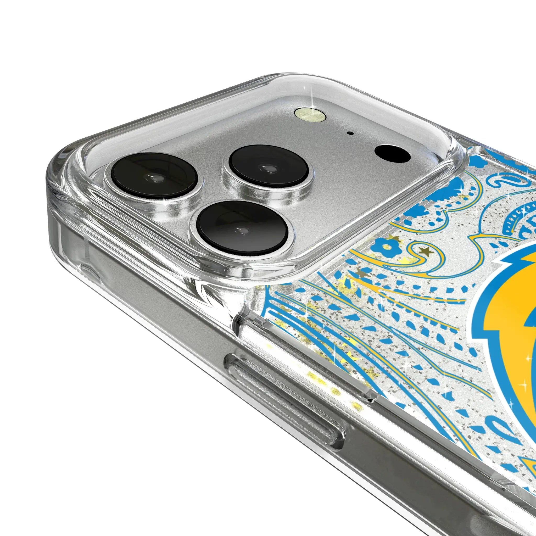 Los Angeles Chargers Paisley iPhone Glitter Phone Case for Apple iPhone - Detail
