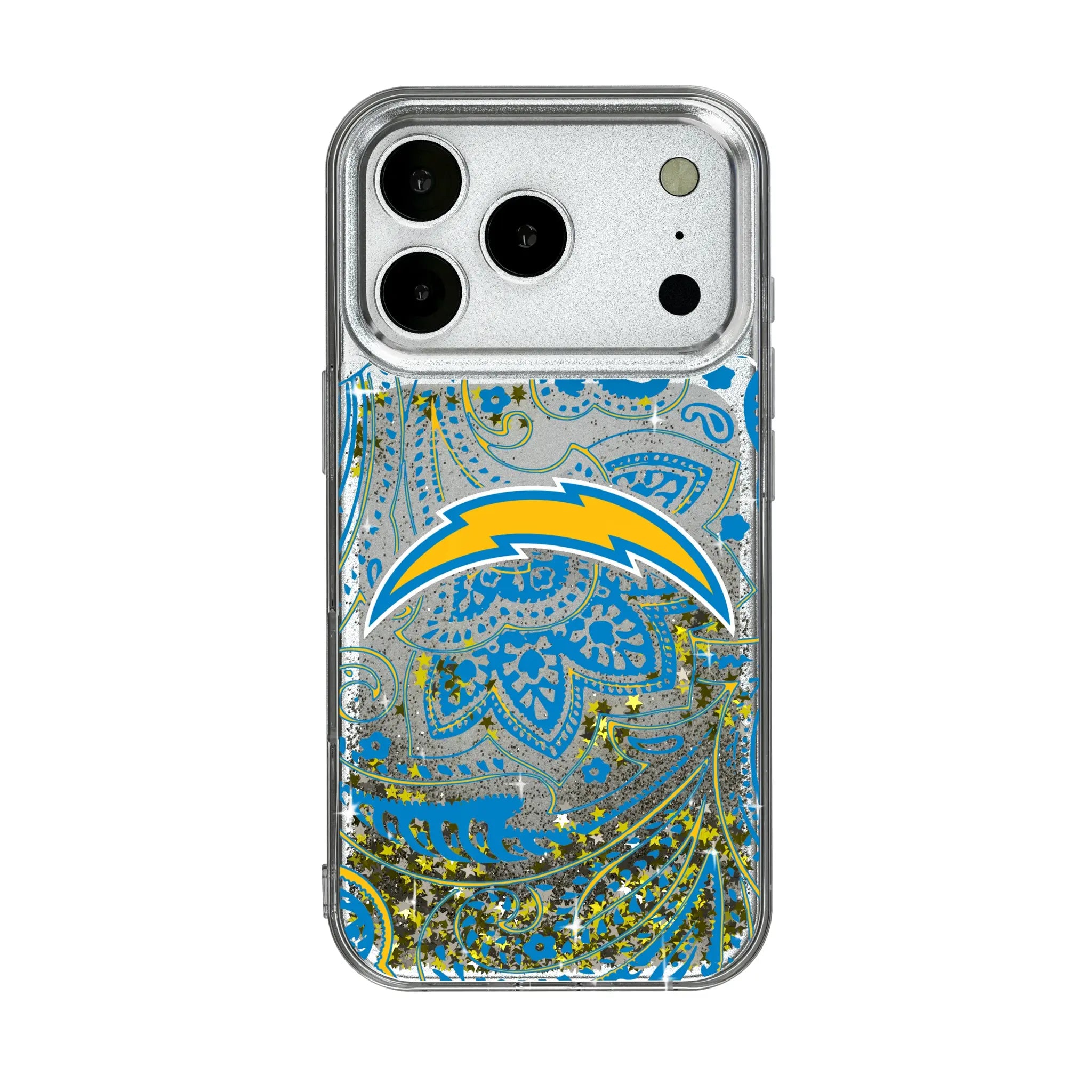 Los Angeles Chargers Paisley iPhone Glitter Phone Case for Apple iPhone