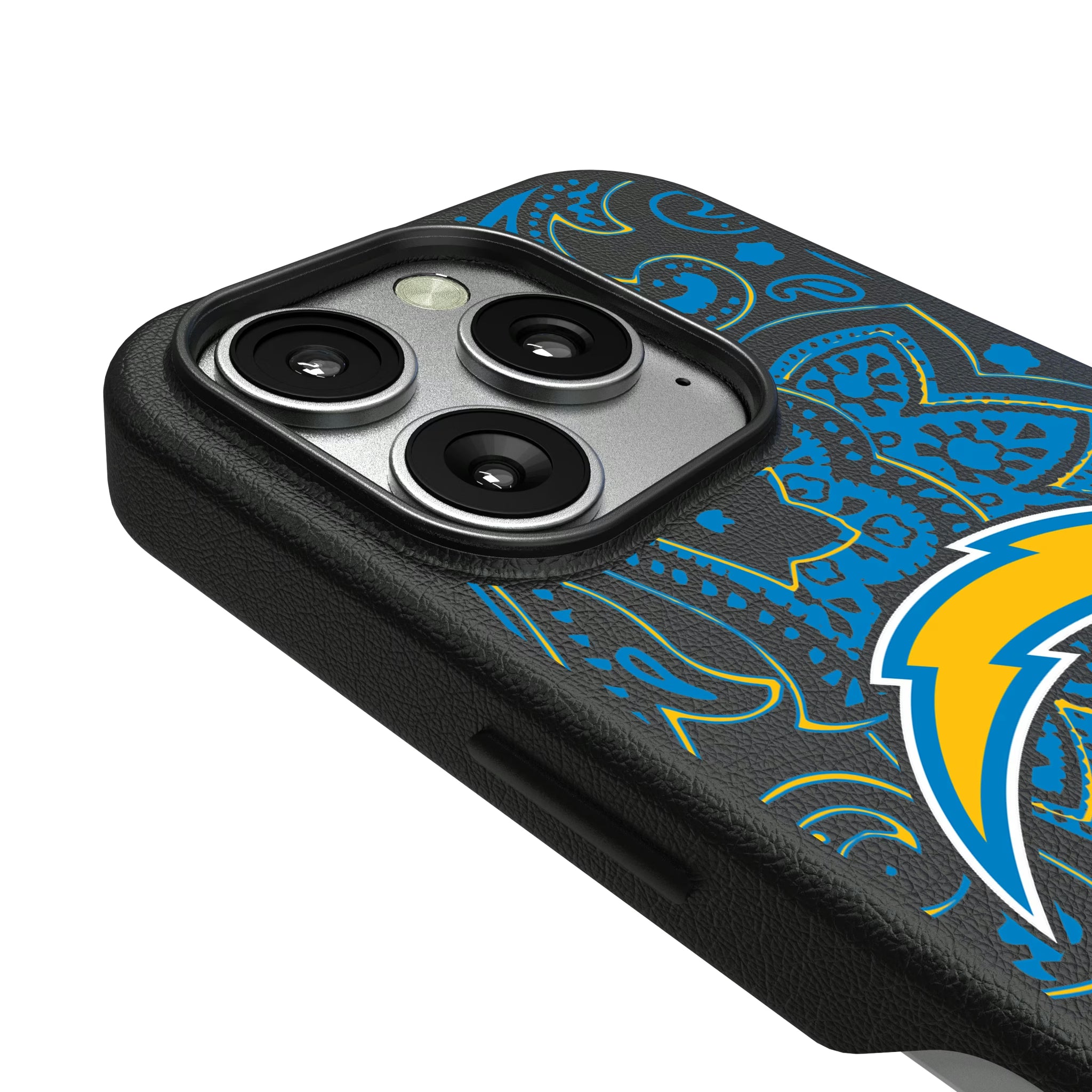 Los Angeles Chargers Paisley iPhone MagSafe Compatible Phone Case for Apple iPhone - Detail