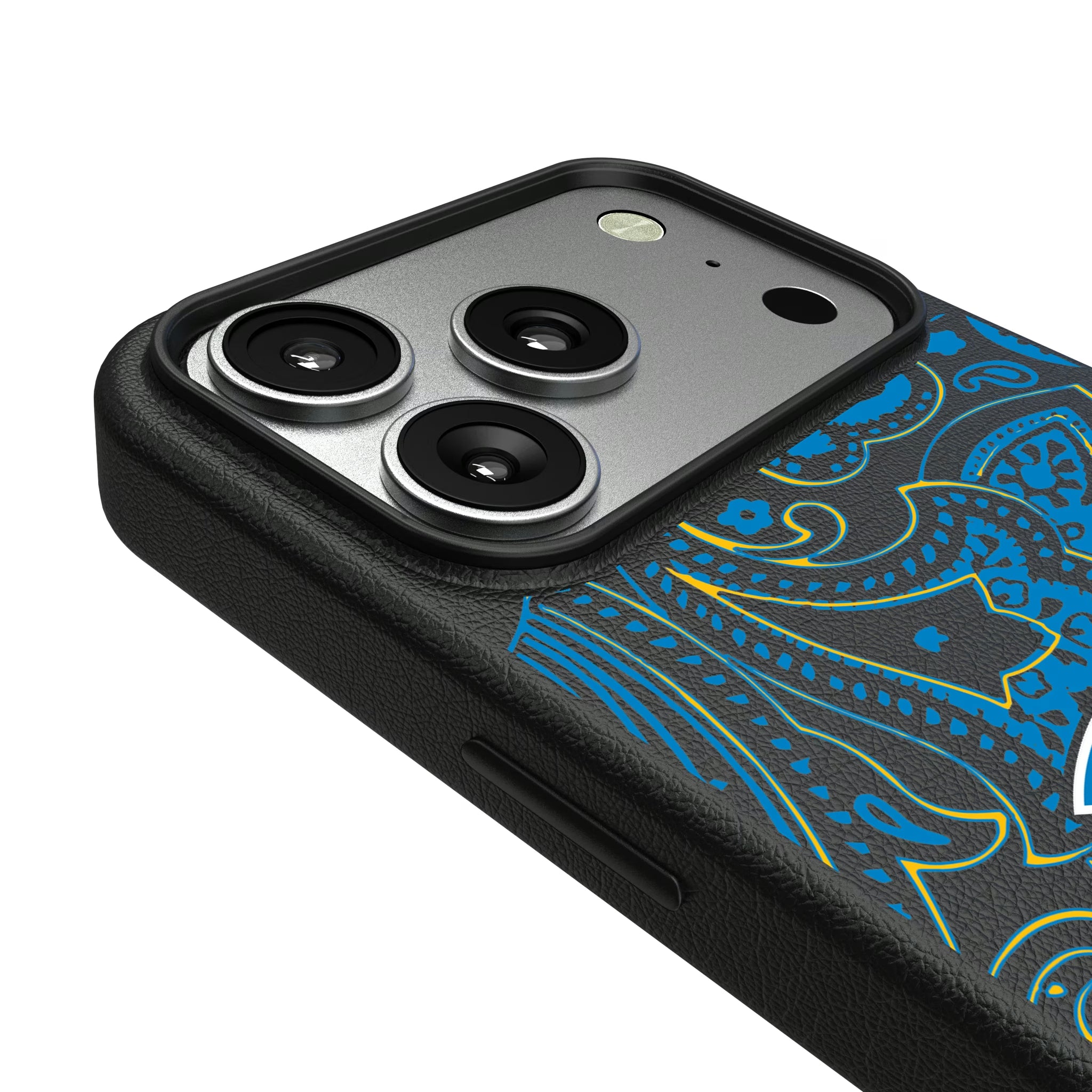 Los Angeles Chargers Paisley iPhone MagSafe Compatible Phone Case for Apple iPhone - Detail#Device_iPhone 17 Pro