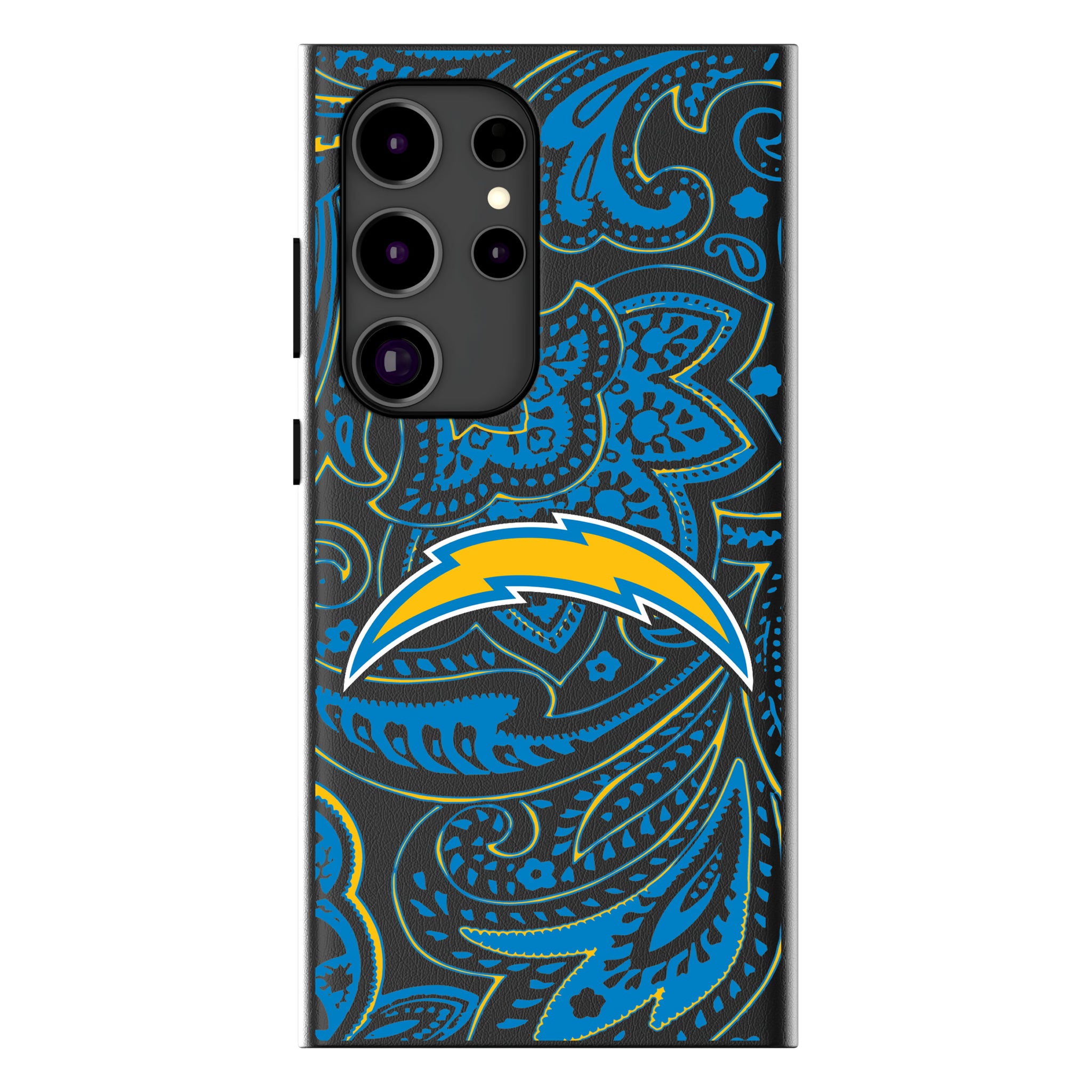 Los Angeles Chargers Paisley Galaxy MagSafe Compatible Phone Case for Samsung Galaxy