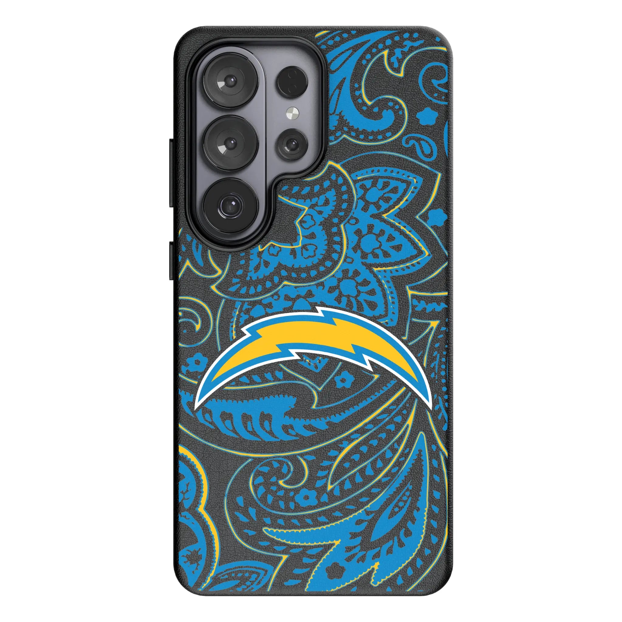 Los Angeles Chargers Paisley Galaxy MagSafe Compatible Phone Case for Samsung Galaxy#Device_Galaxy S26 Ultra