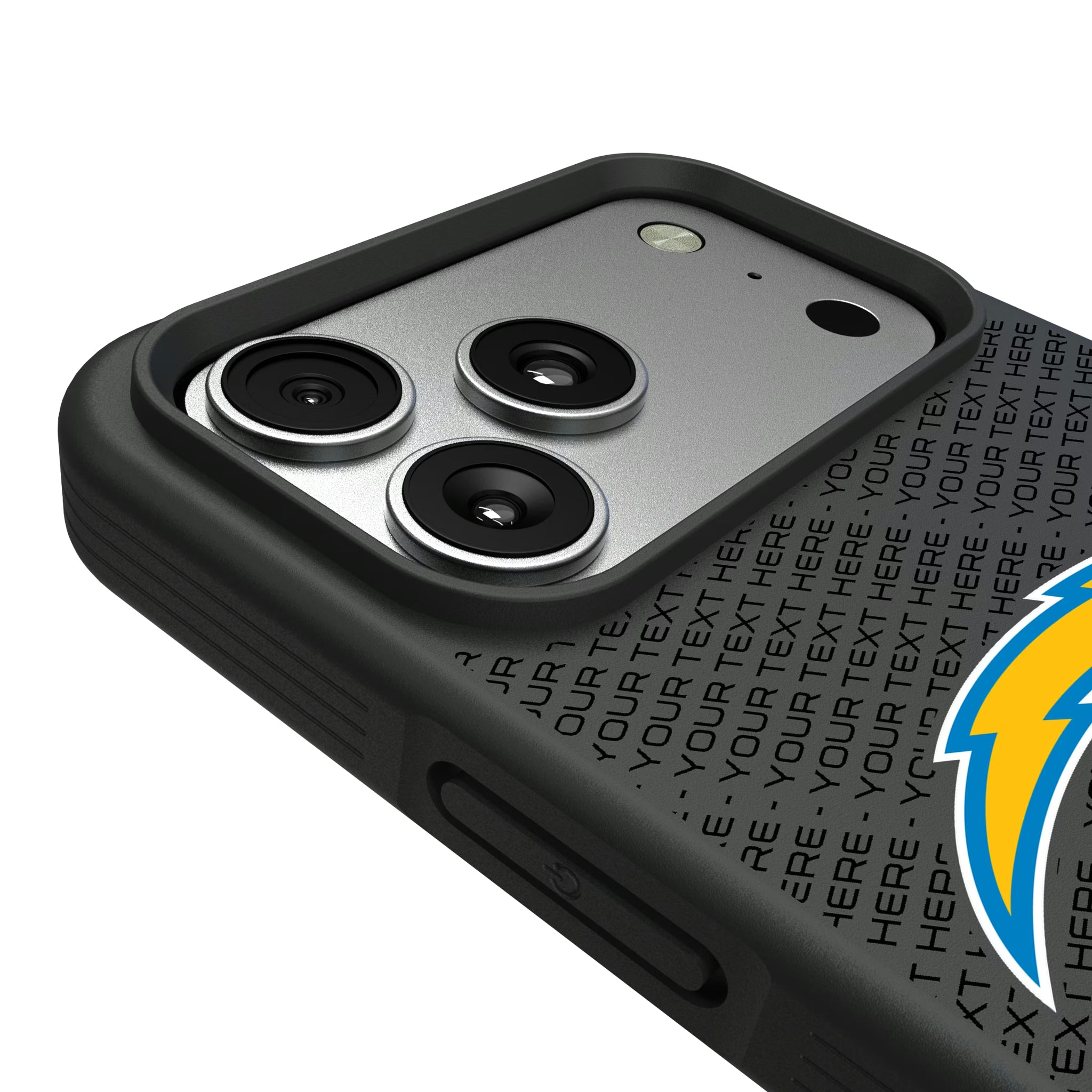 Los Angeles Chargers Personalized EndZone Plus iPhone Bump Phone Case for Apple iPhone - Detail#Device_iPhone 17 Pro Max