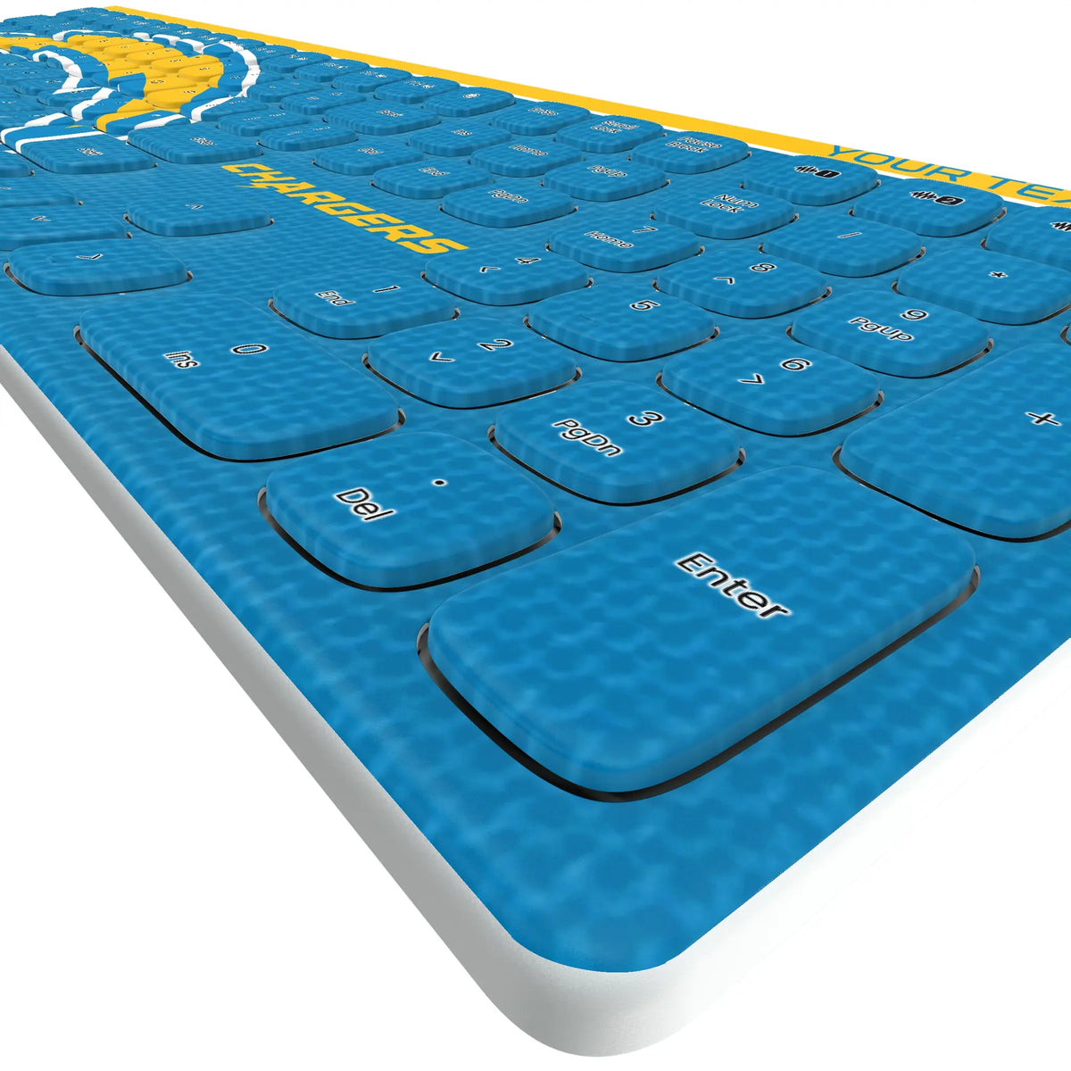 Los Angeles Chargers Personalized Endzone Solid KKB605 Curved Wireless Keyboard - Detail