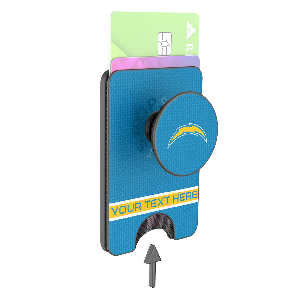 Los Angeles Chargers Personalized Endzone Solid Popsockets Wallet Magnetic - Detail