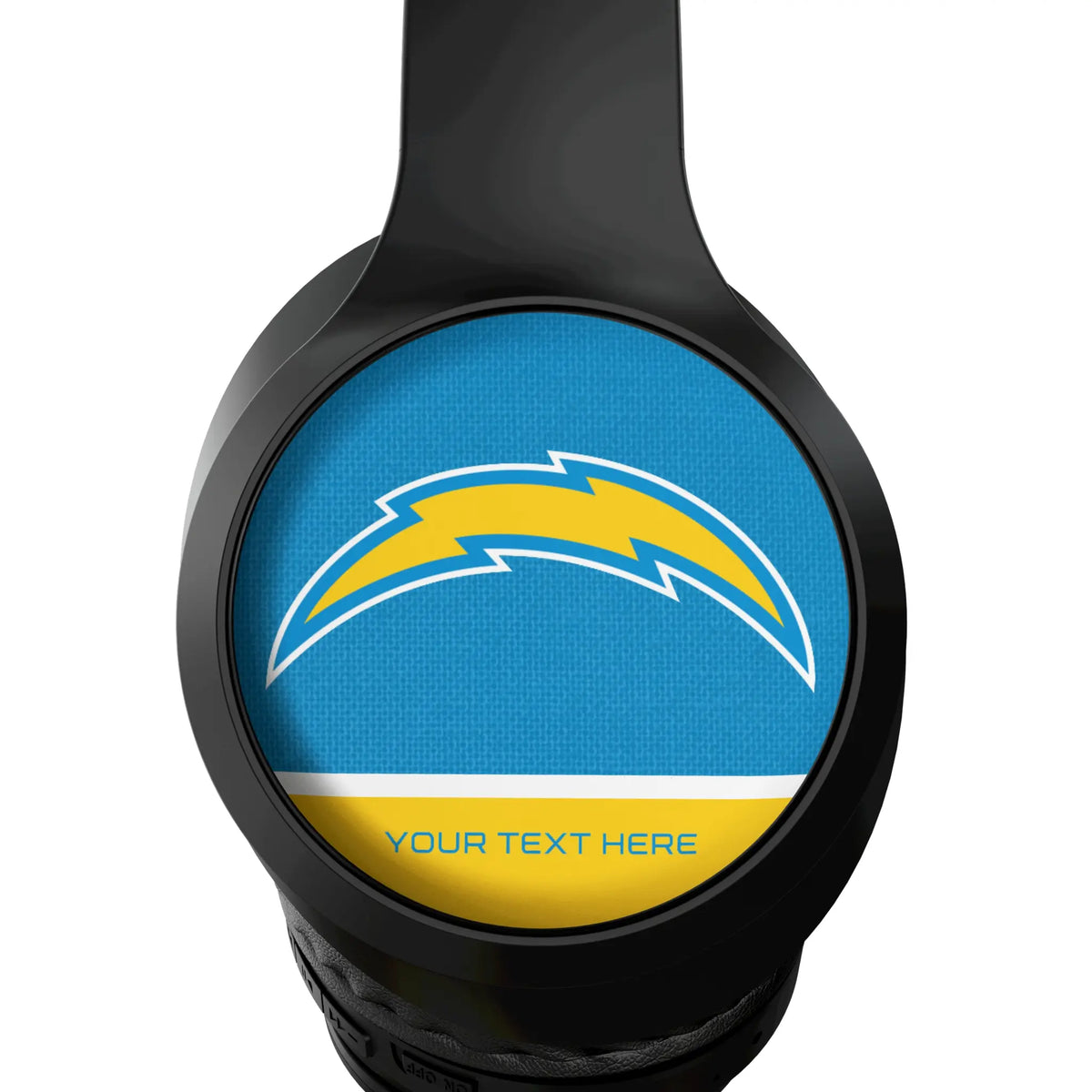 Los Angeles Chargers Personalized Endzone Solid Wireless Over-Ear Headphones With Case - Detail