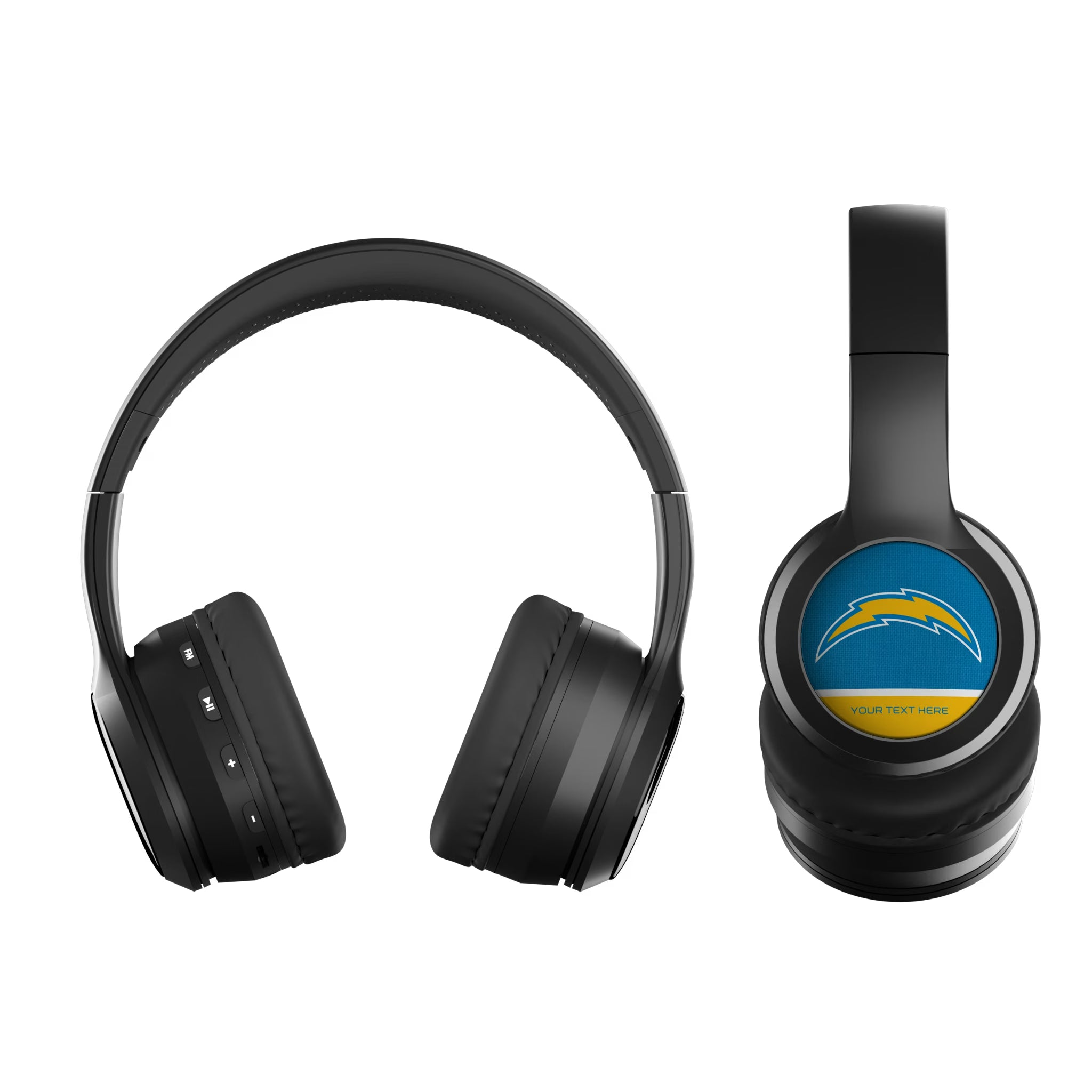 Los Angeles Chargers Personalized Endzone Solid Wireless Over-Ear BT Headphones With Case