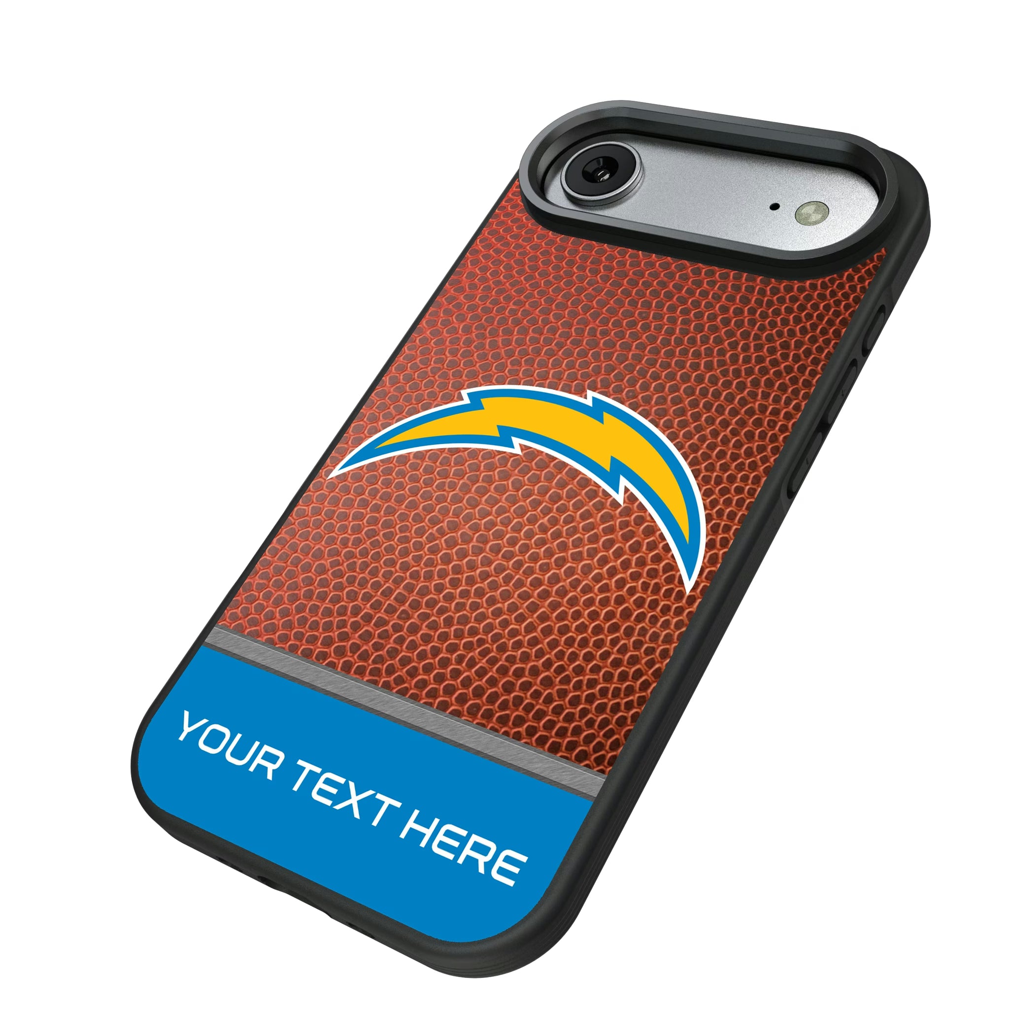 Los Angeles Chargers Personalized Football iPhone Bump Phone Case for Apple iPhone - Isometric View#Device_iPhone Air