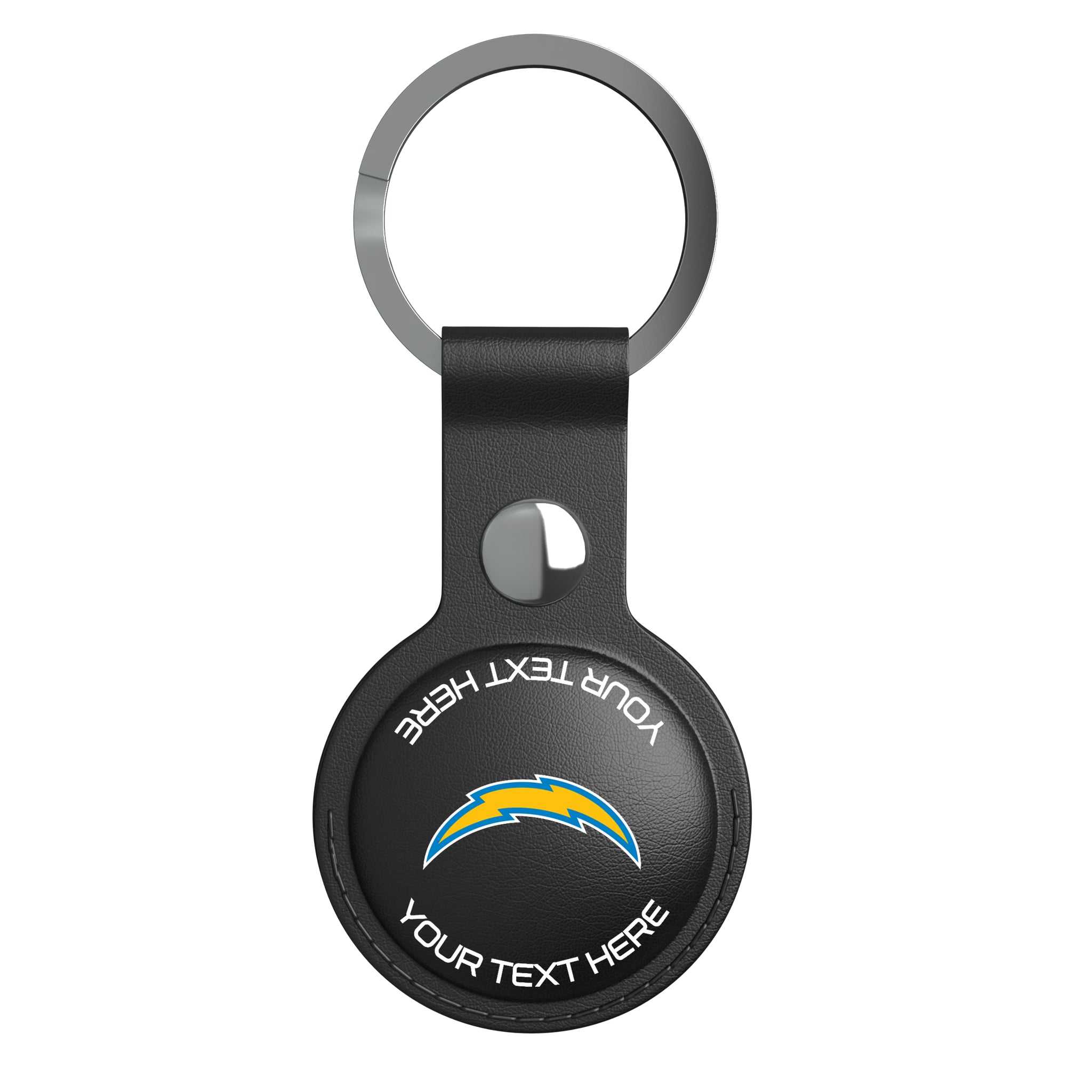 Los Angeles Chargers Personalized Insignia AirTag Black Airtag Holder