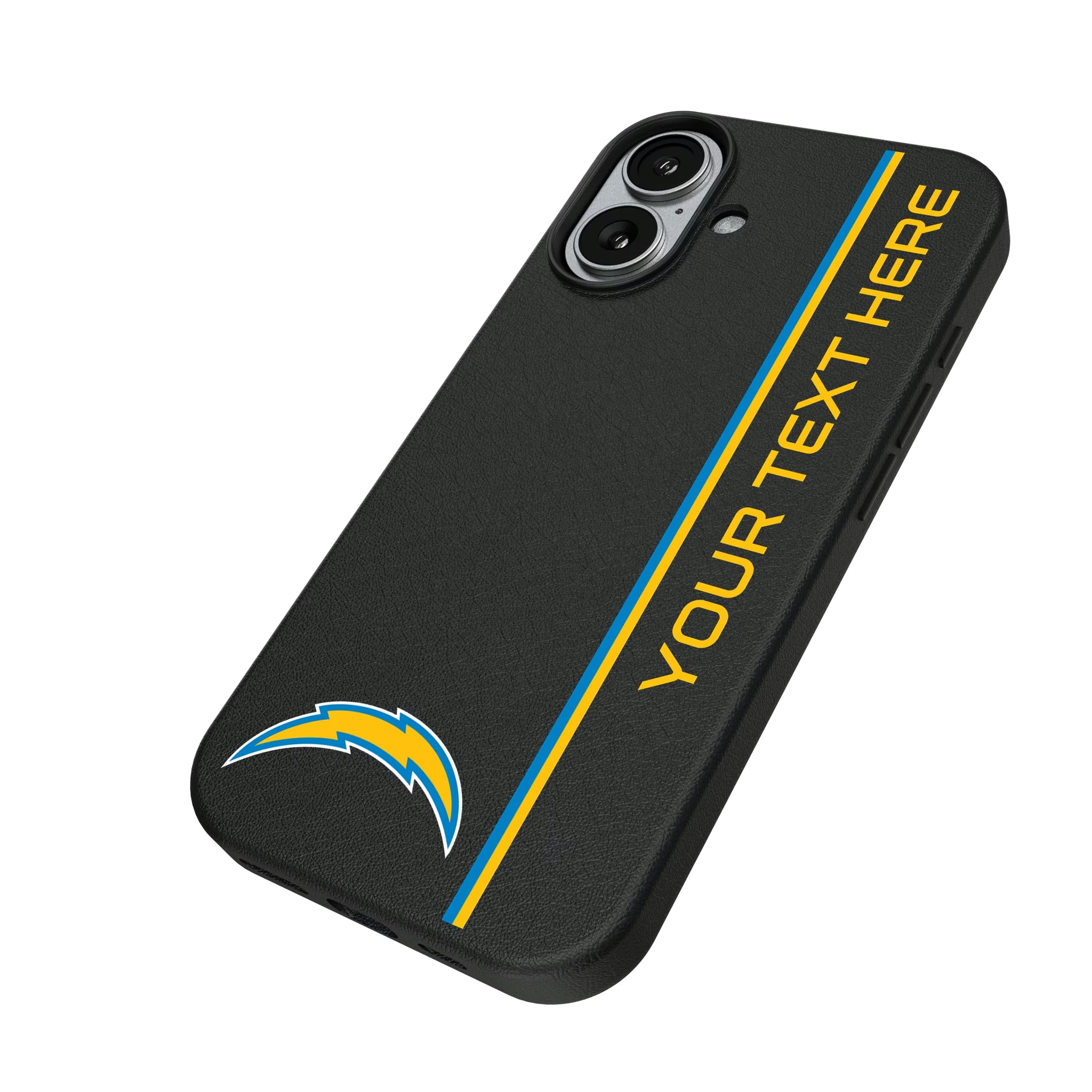 Los Angeles Chargers Personalized Sidebard iPhone MagSafe Compatible Phone Case for Apple iPhone - Isometric View#Device_iPhone 17