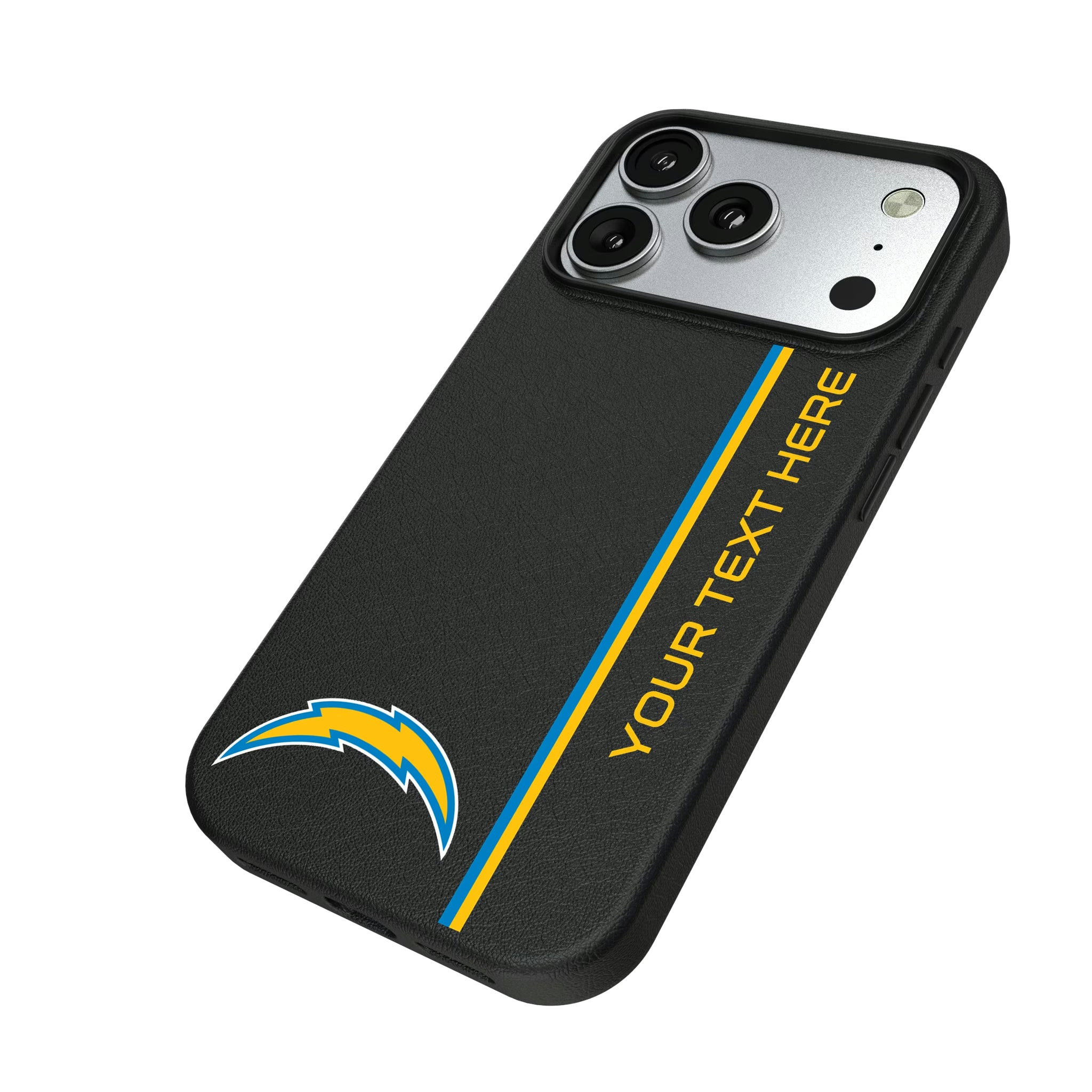 Los Angeles Chargers Personalized Sidebard iPhone MagSafe Compatible Phone Case for Apple iPhone - Isometric View#Device_iPhone 17 Pro