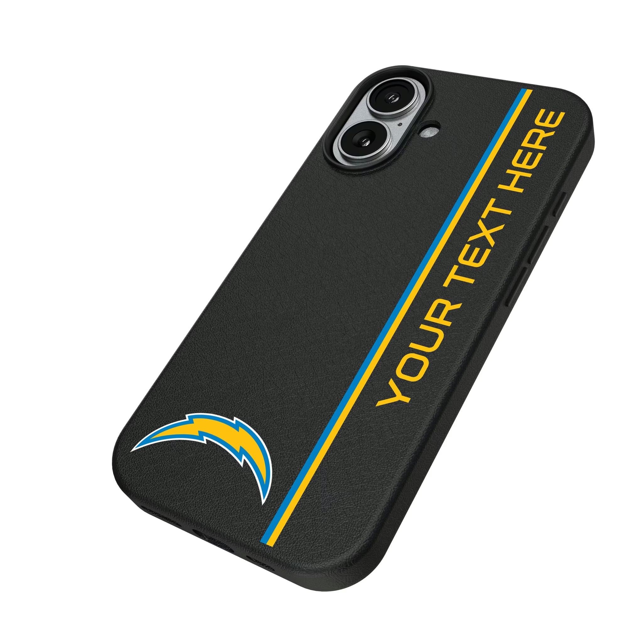 Los Angeles Chargers Personalized Sidebard iPhone MagSafe Compatible Phone Case for Apple iPhone - Isometric View#Device_iPhone 17