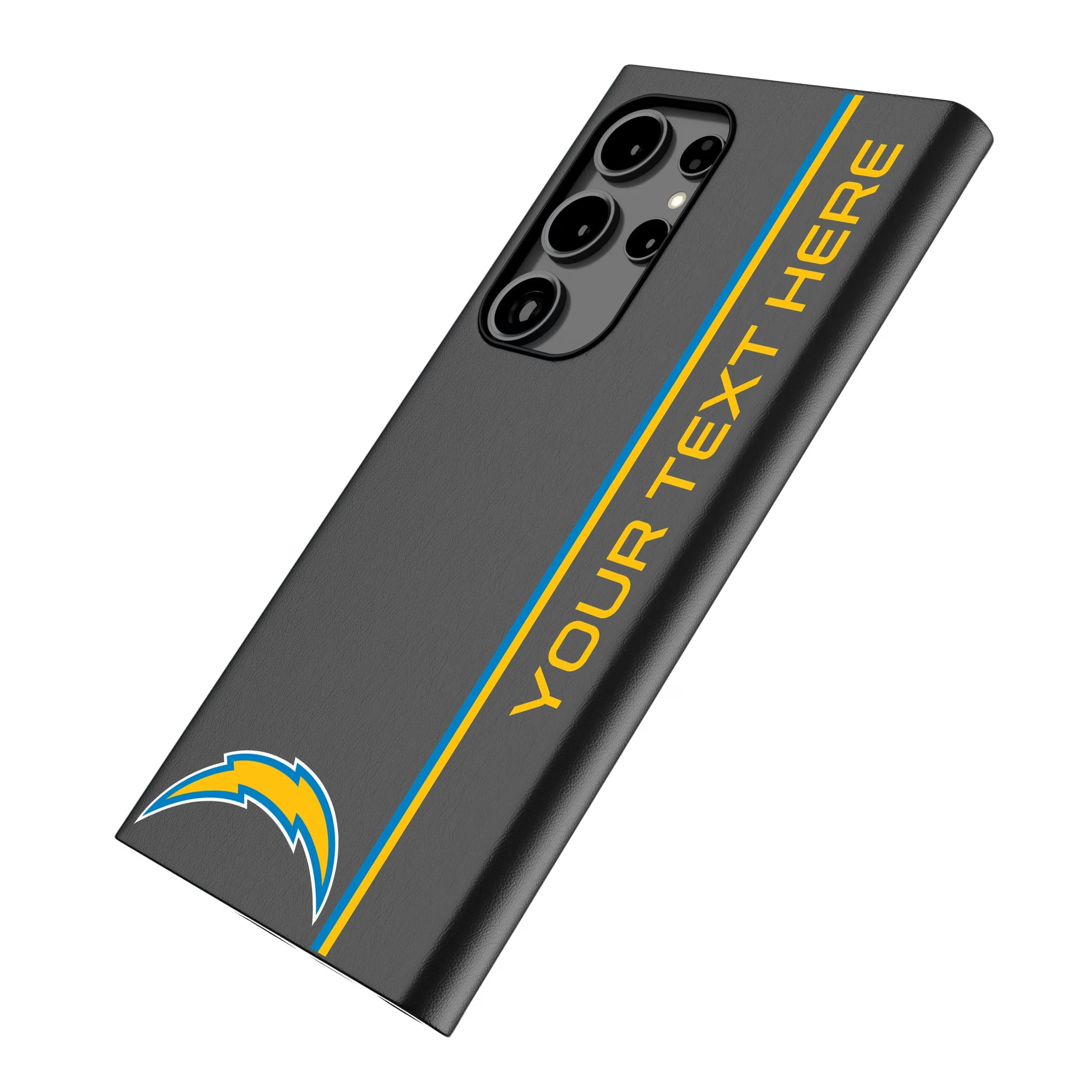 Los Angeles Chargers Personalized Sidebard Galaxy MagSafe Compatible Phone Case for Samsung Galaxy - Isometric View