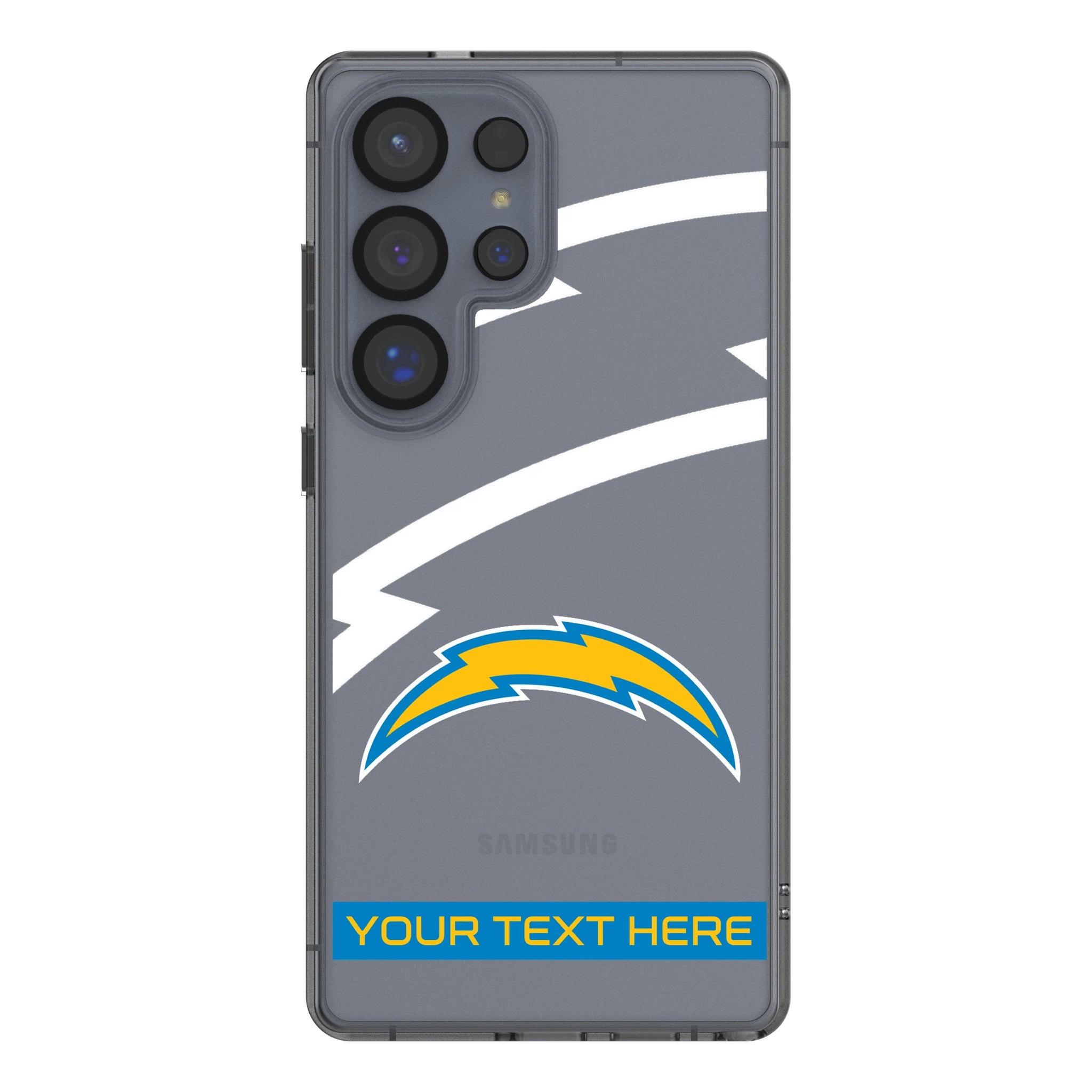Los Angeles Chargers Personalized Tilt Galaxy Clear Phone Case for Samsung Galaxy