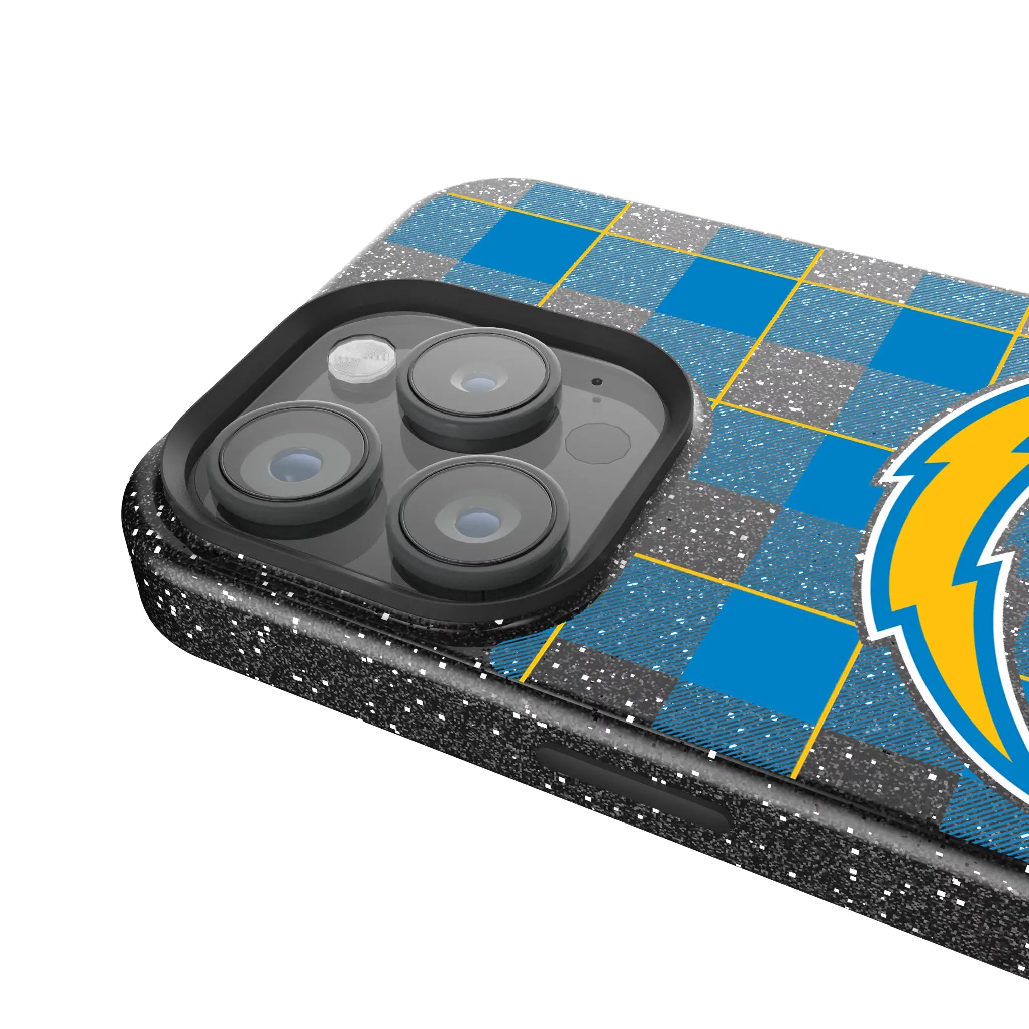 Los Angeles Chargers Plaid iPhone Bling Phone Case for Apple iPhone - Detail