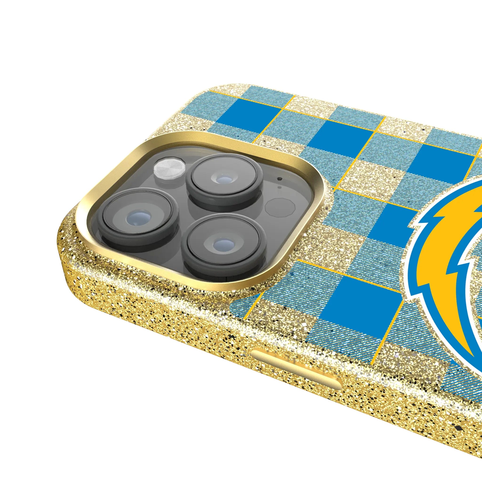 Los Angeles Chargers Plaid iPhone Bling Phone Case for Apple iPhone - Detail