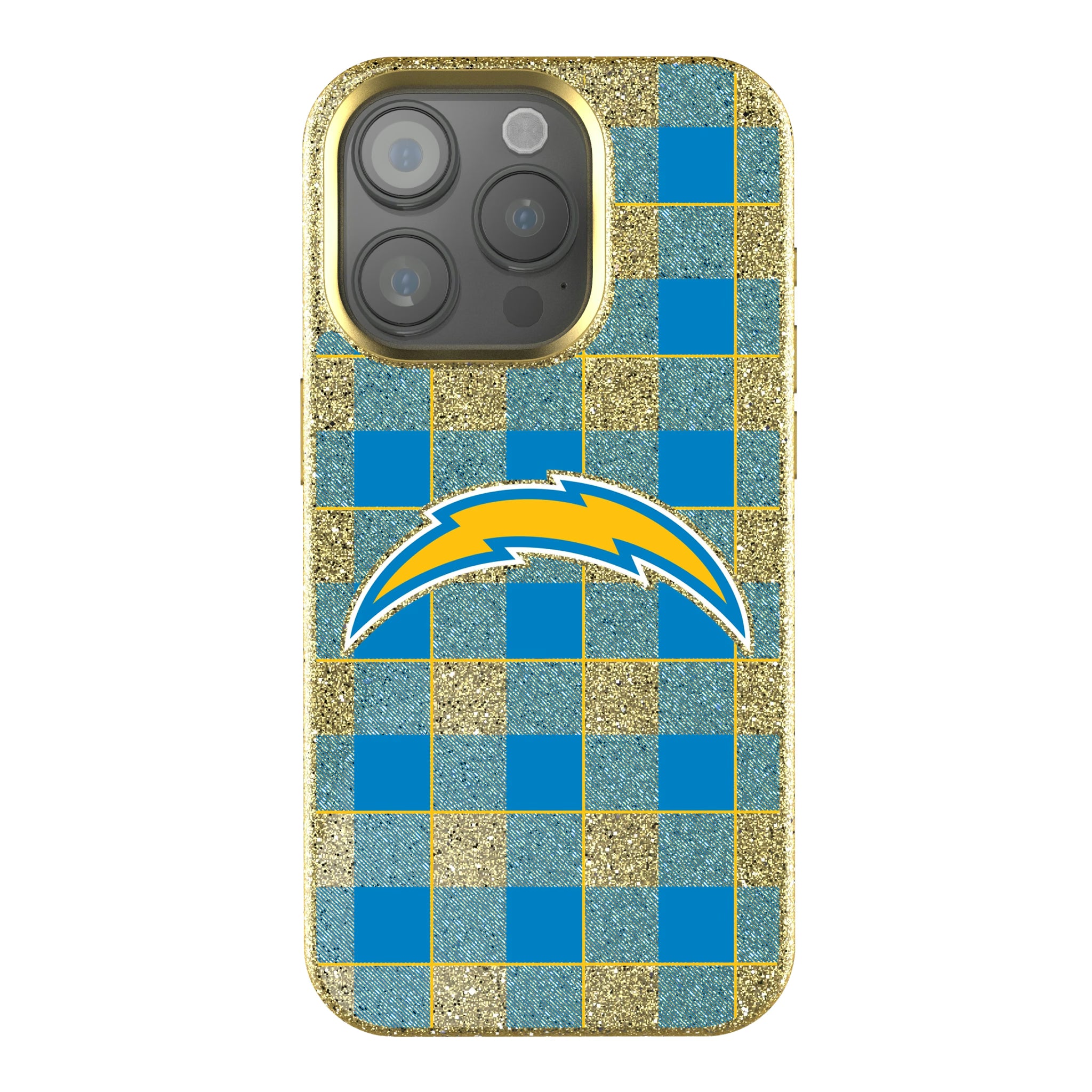 Los Angeles Chargers Plaid iPhone Bling Phone Case for Apple iPhone