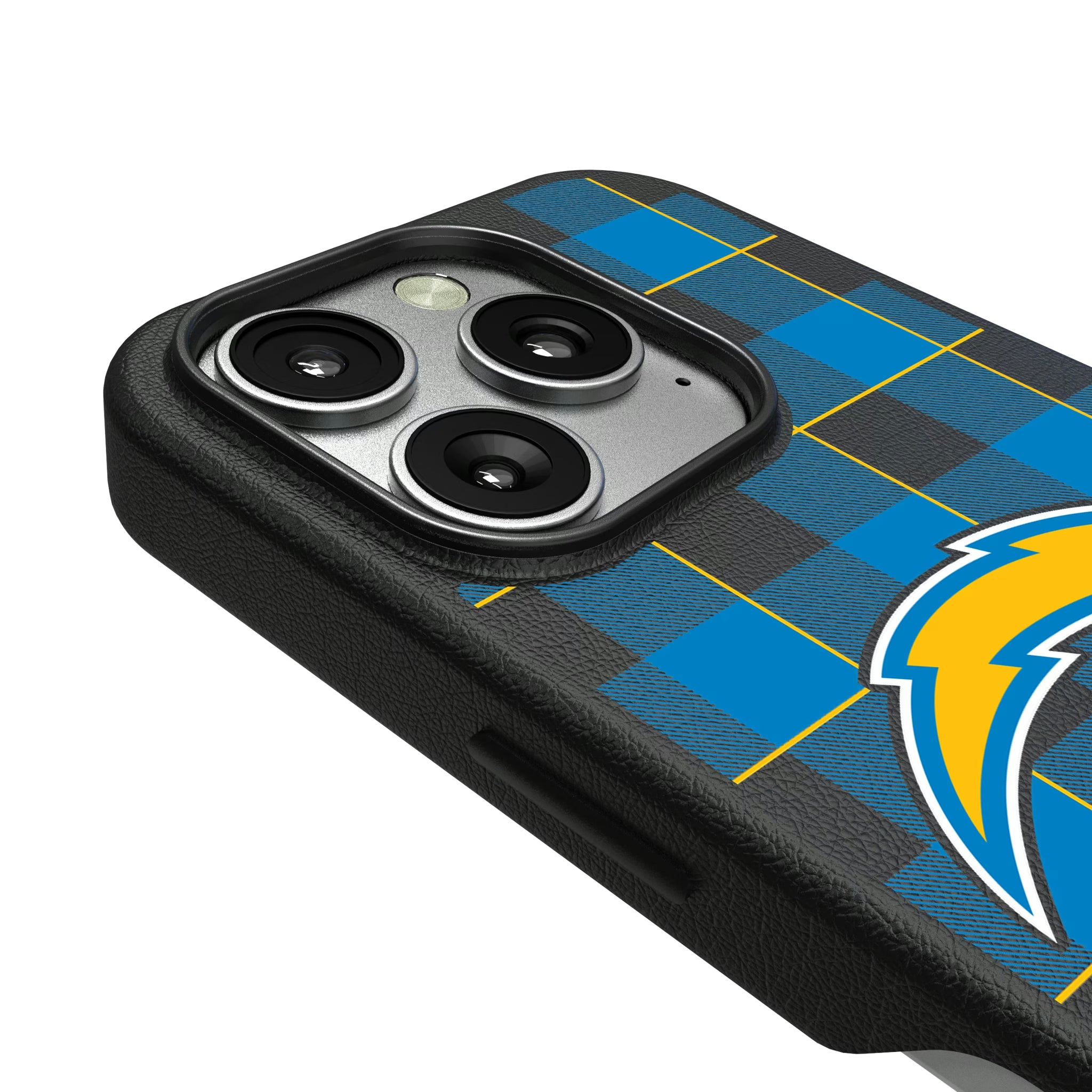 Los Angeles Chargers Plaid iPhone MagSafe Compatible Phone Case for Apple iPhone - Detail