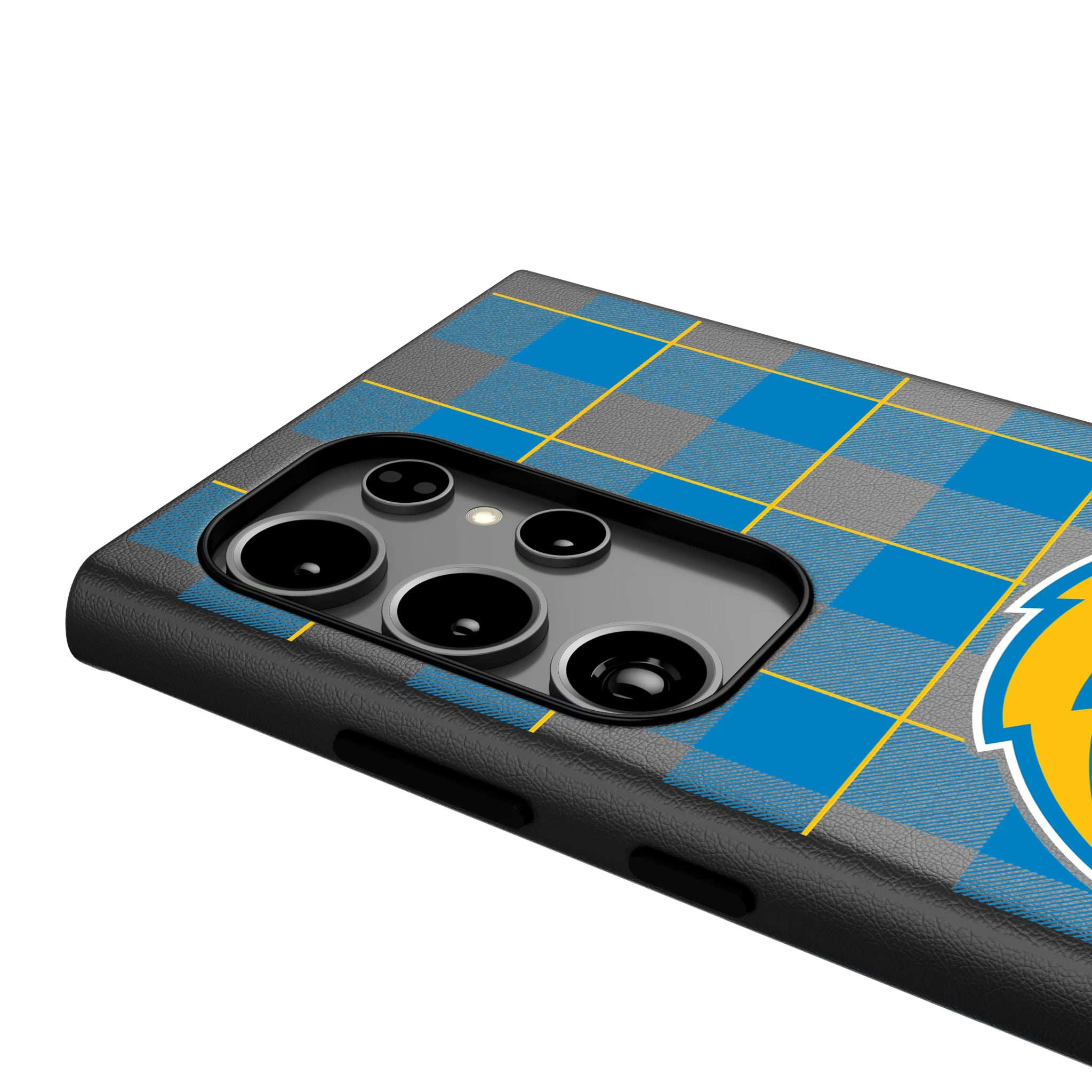 Los Angeles Chargers Plaid Galaxy MagSafe Compatible Phone Case for Samsung Galaxy - Detail