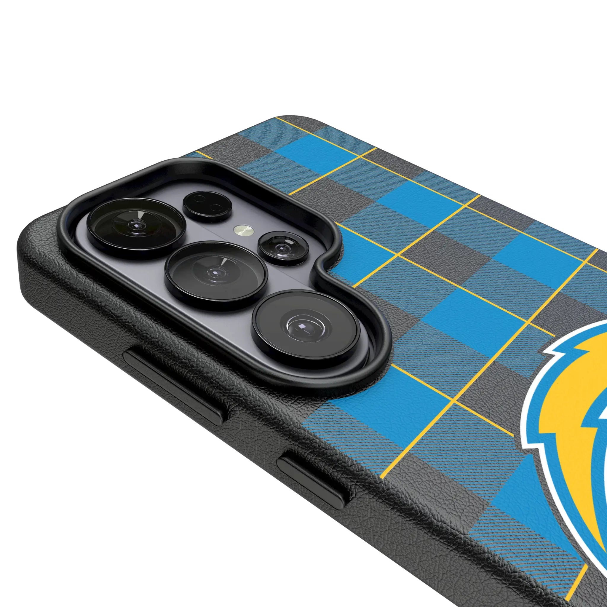 Los Angeles Chargers Plaid Galaxy MagSafe Compatible Phone Case for Samsung Galaxy - Detail#Device_Galaxy S26 Ultra