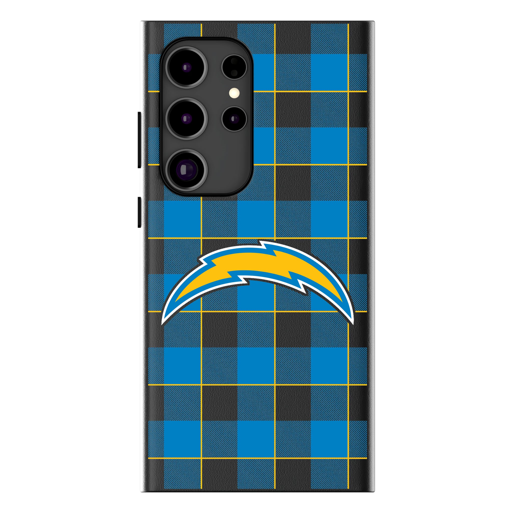 Los Angeles Chargers Plaid Galaxy MagSafe Compatible Phone Case for Samsung Galaxy