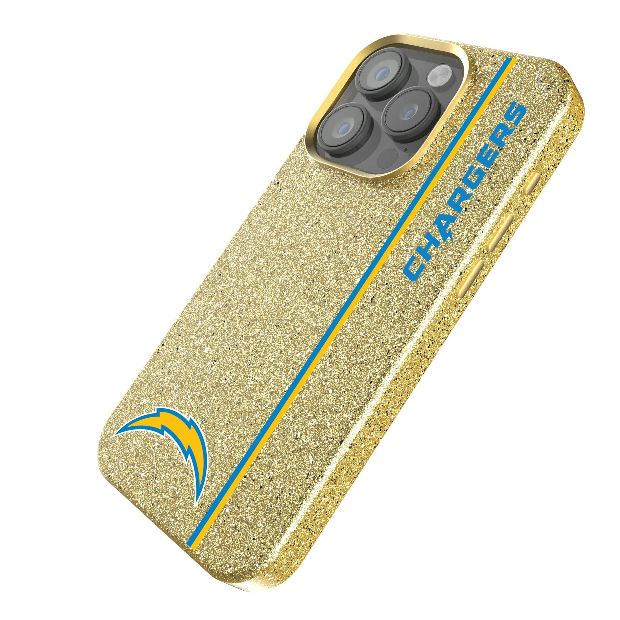 Los Angeles Chargers Sidebar iPhone Bling Phone Case for Apple iPhone - Isometric View