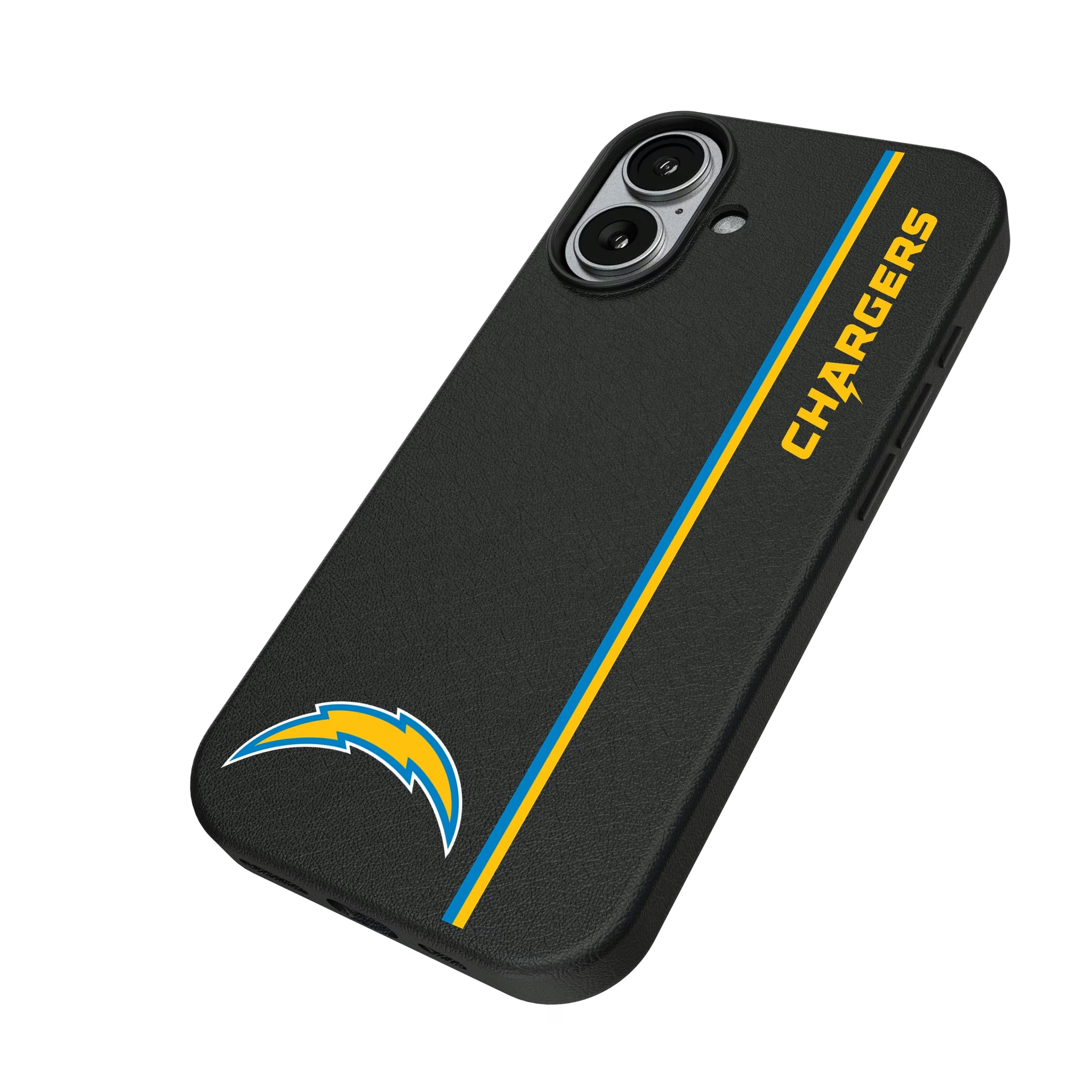 Los Angeles Chargers Sidebar iPhone MagSafe Compatible Phone Case for Apple iPhone - Isometric View#Device_iPhone 17