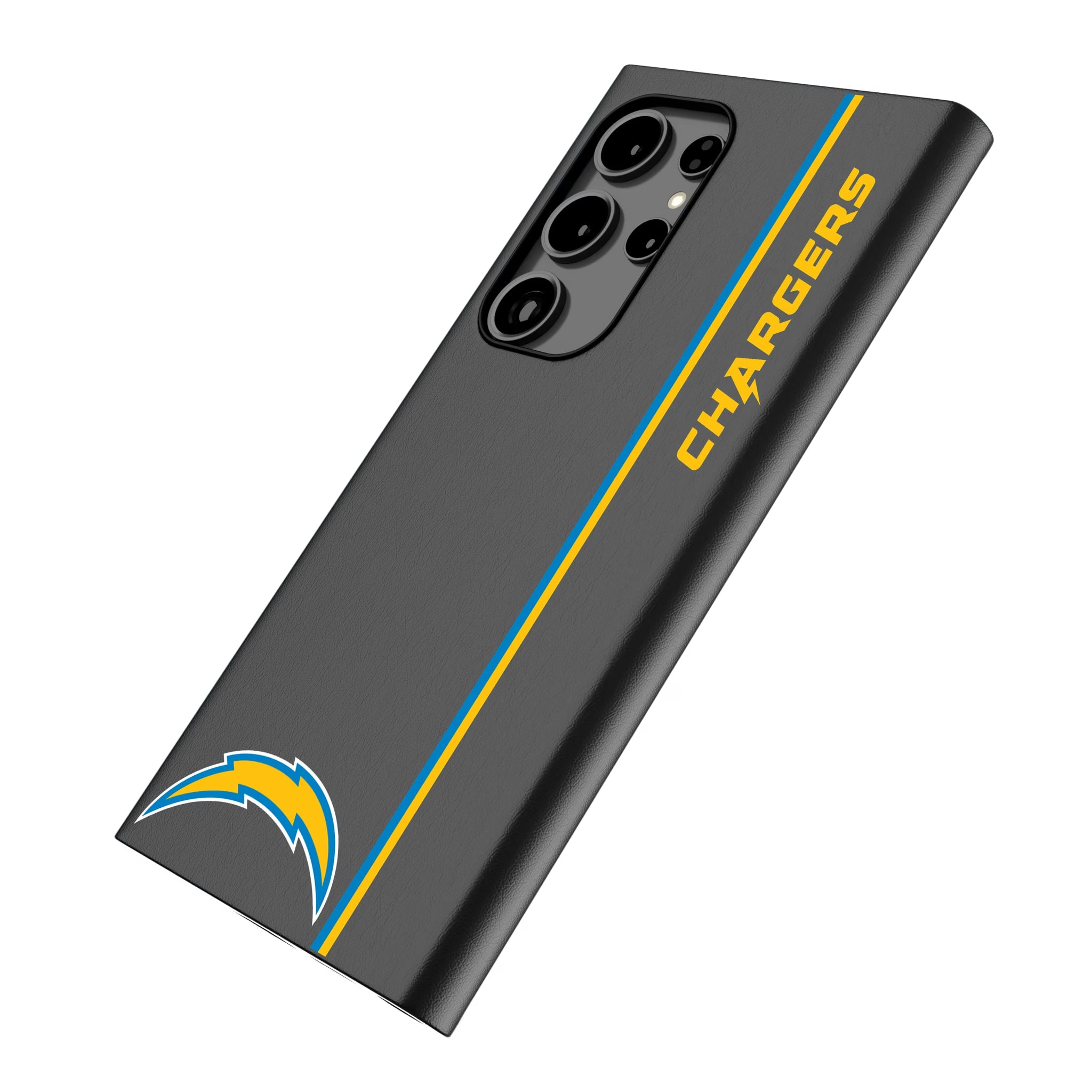 Los Angeles Chargers Sidebar Galaxy MagSafe Compatible Phone Case for Samsung Galaxy - Isometric View