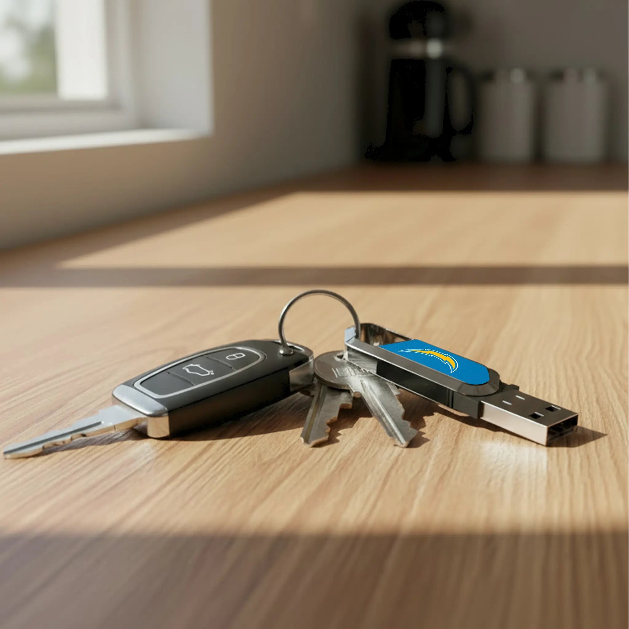 Los Angeles Chargers Solid USB 64GB Clip Style Flash Drive - Lifestyle