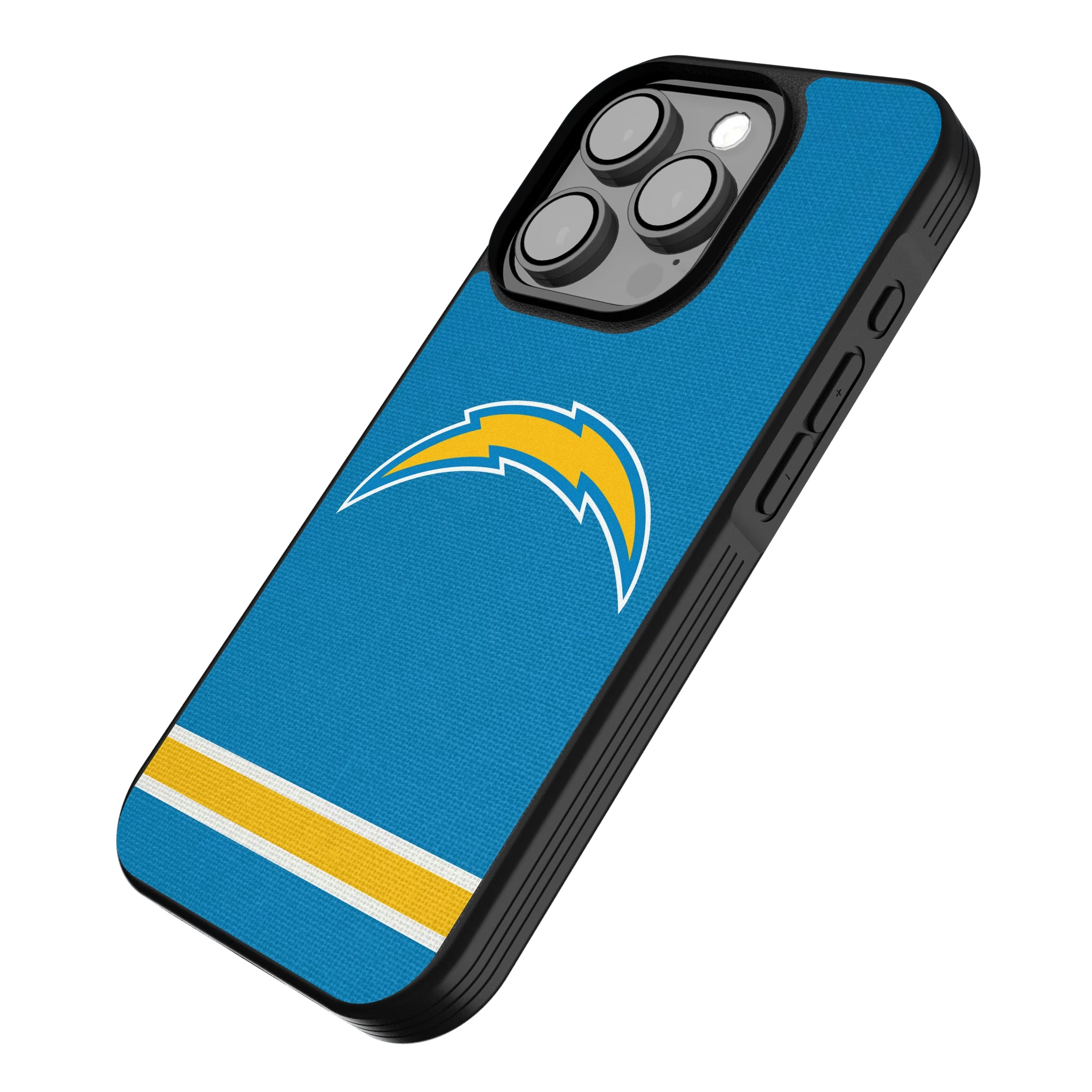 Los Angeles Chargers Stripe iPhone Bump Phone Case for Apple iPhone - Isometric View