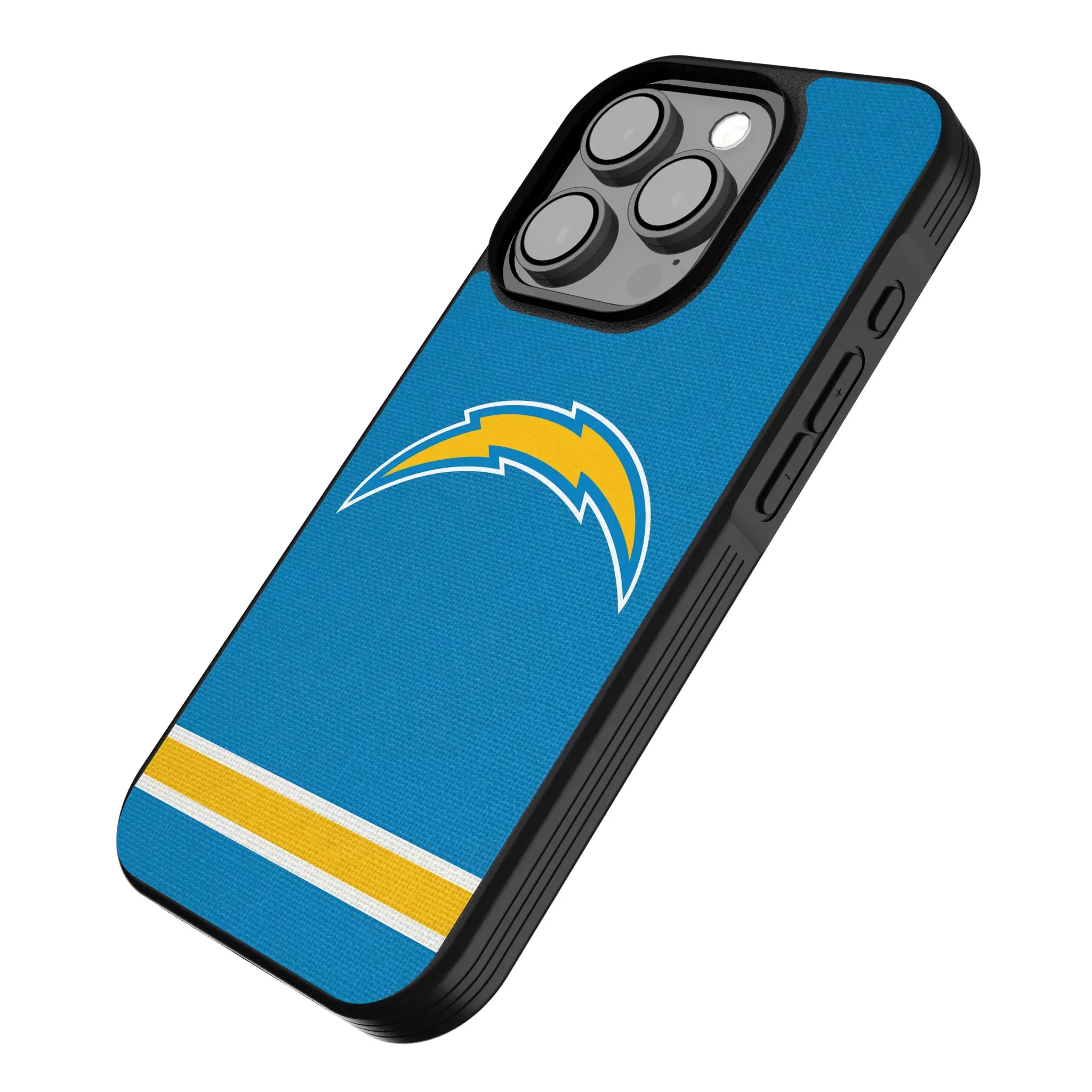 Los Angeles Chargers Stripe iPhone Bump Phone Case for Apple iPhone - Isometric View