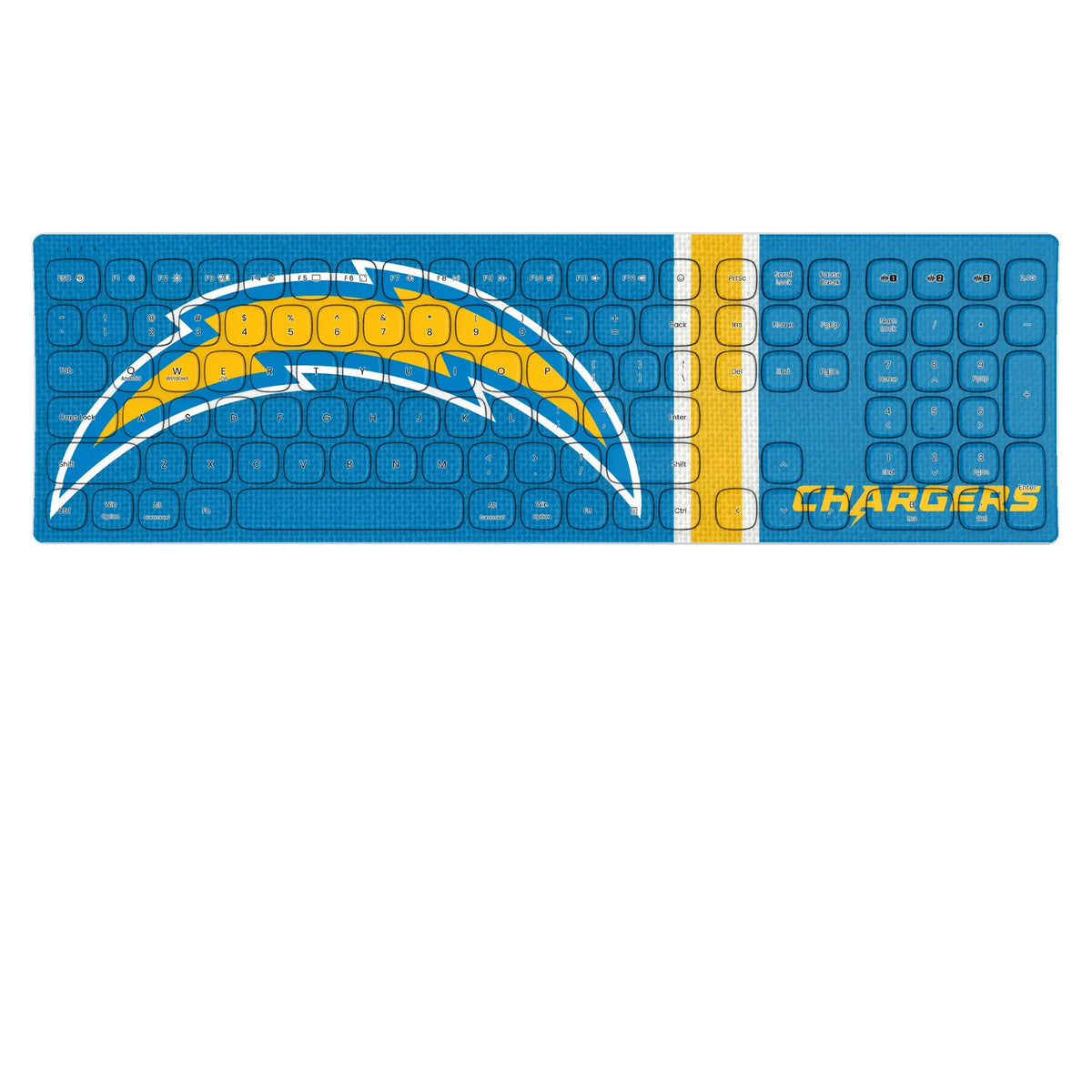 Los Angeles Chargers Stripe KKB605 Curved Wireless Keyboard