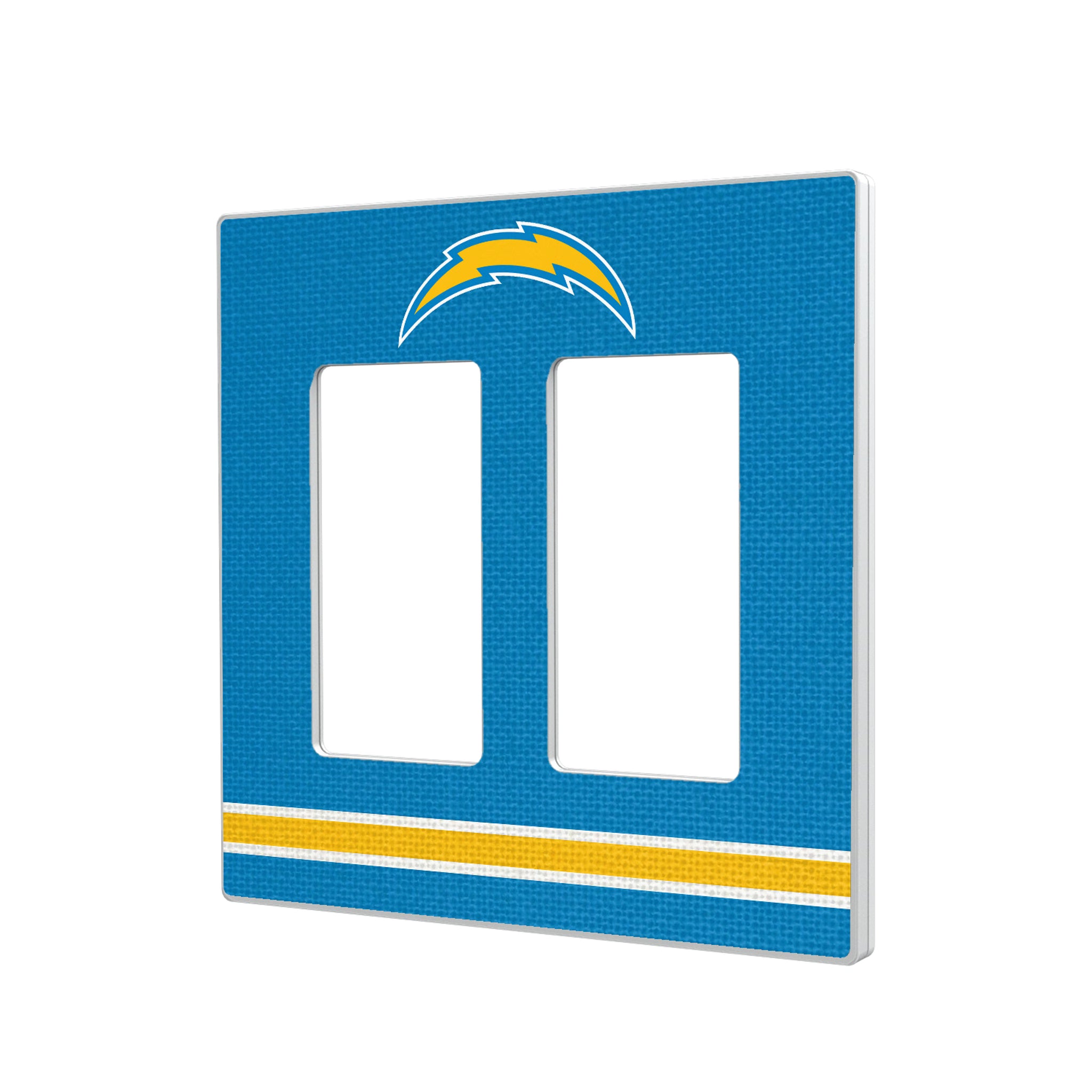 Los Angeles Chargers Stripe Hidden-Screw Light Switch Plate#Style_Double Rocker