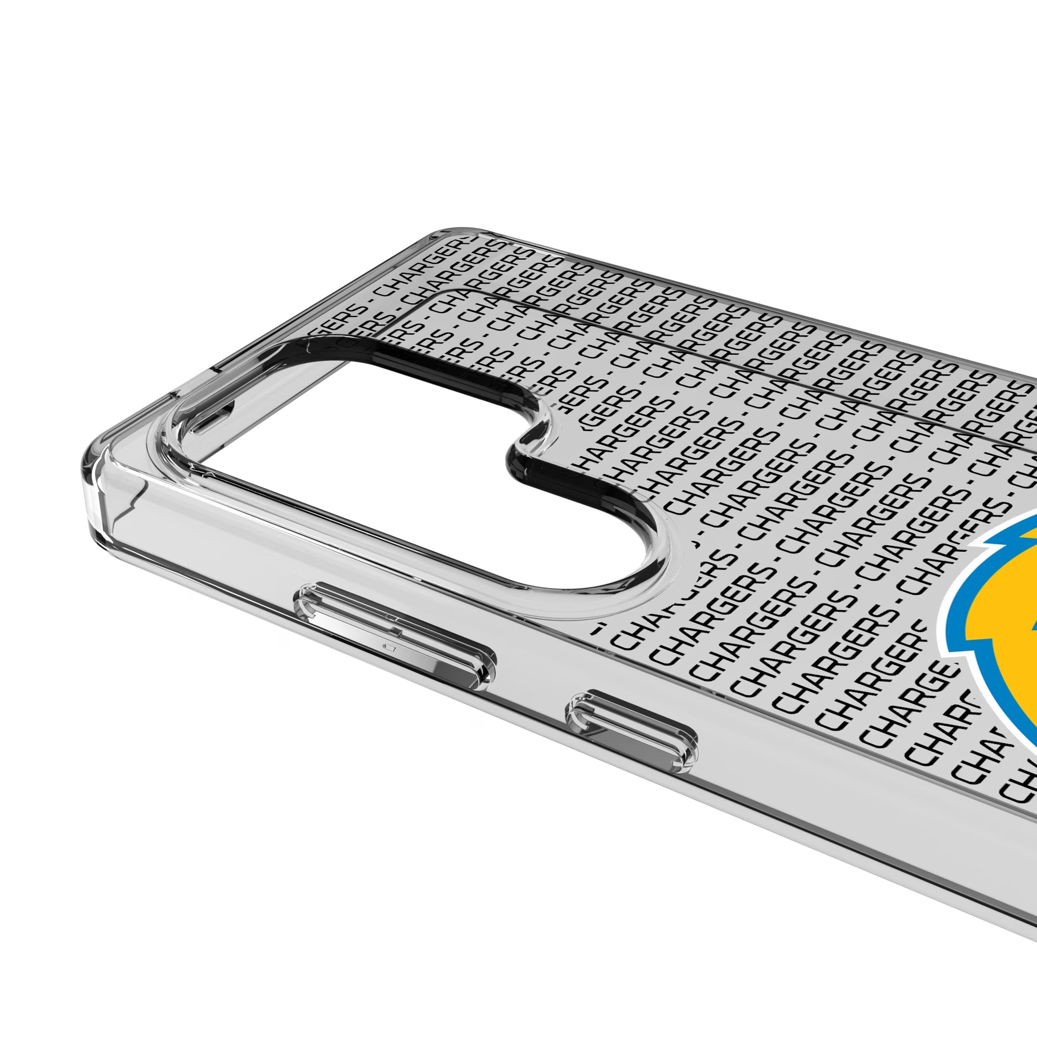 Los Angeles Chargers Text Backdrop Galaxy Clear Phone Case for Samsung Galaxy - Detail