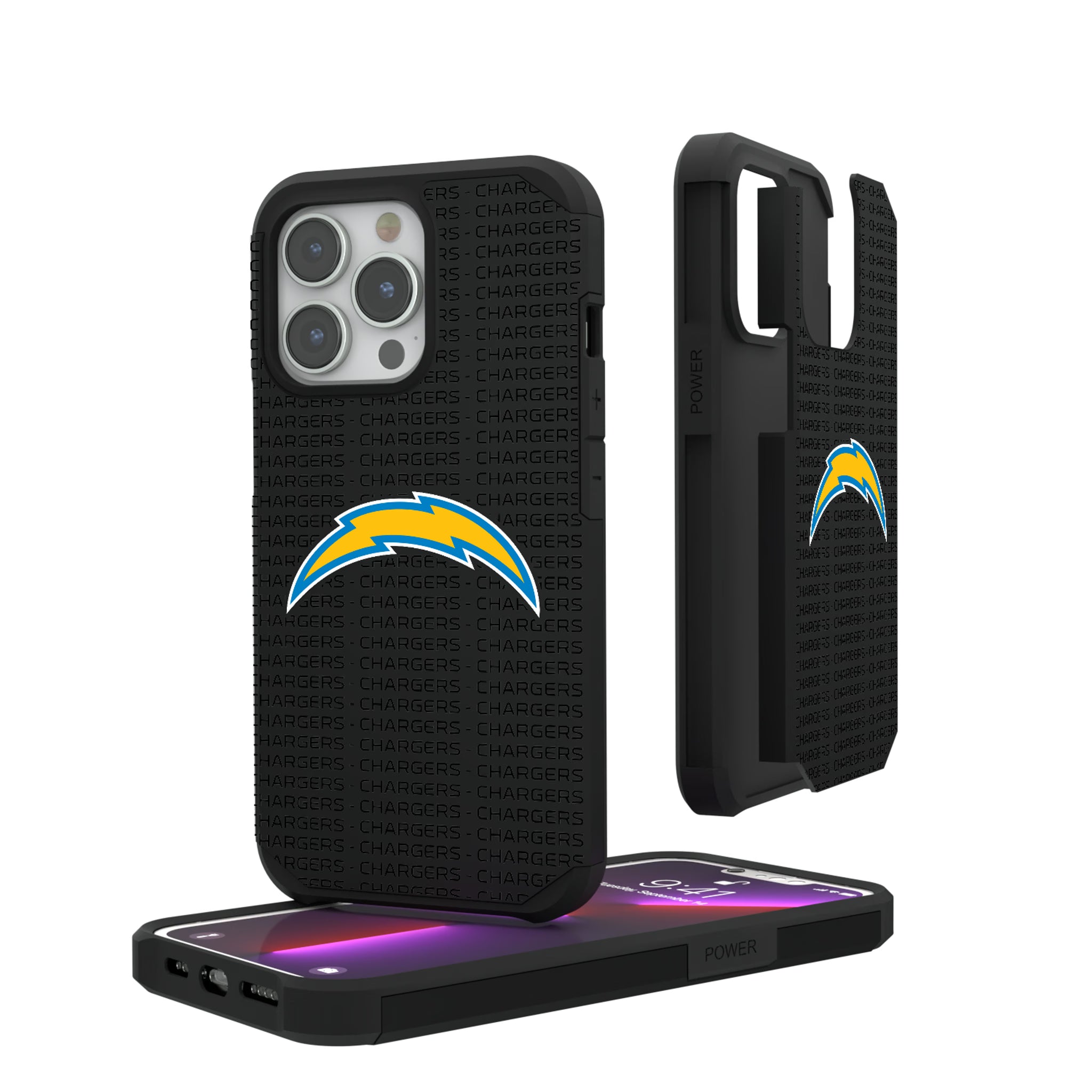 Los Angeles Chargers Text Backdrop iPhone Rugged Phone Case for Apple iPhone