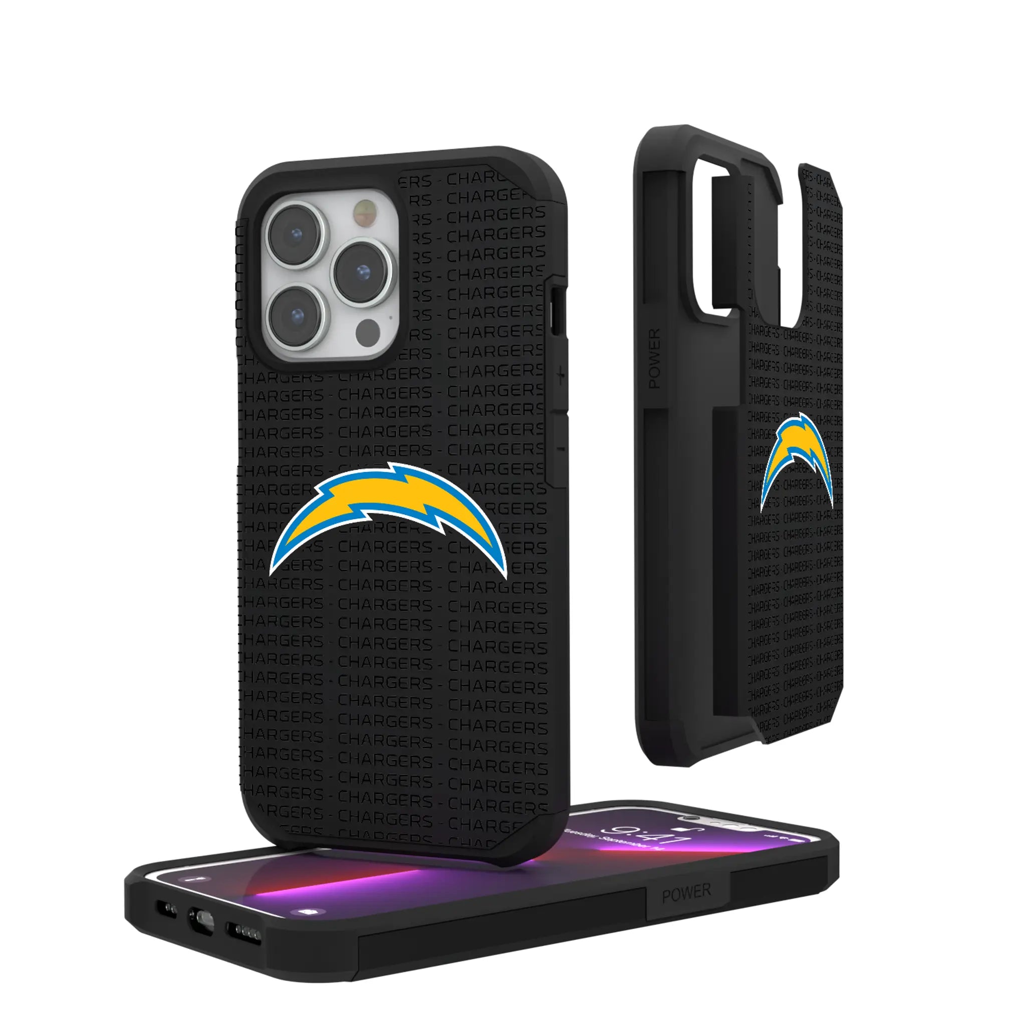 Los Angeles Chargers Text Backdrop iPhone Rugged Phone Case for Apple iPhone
