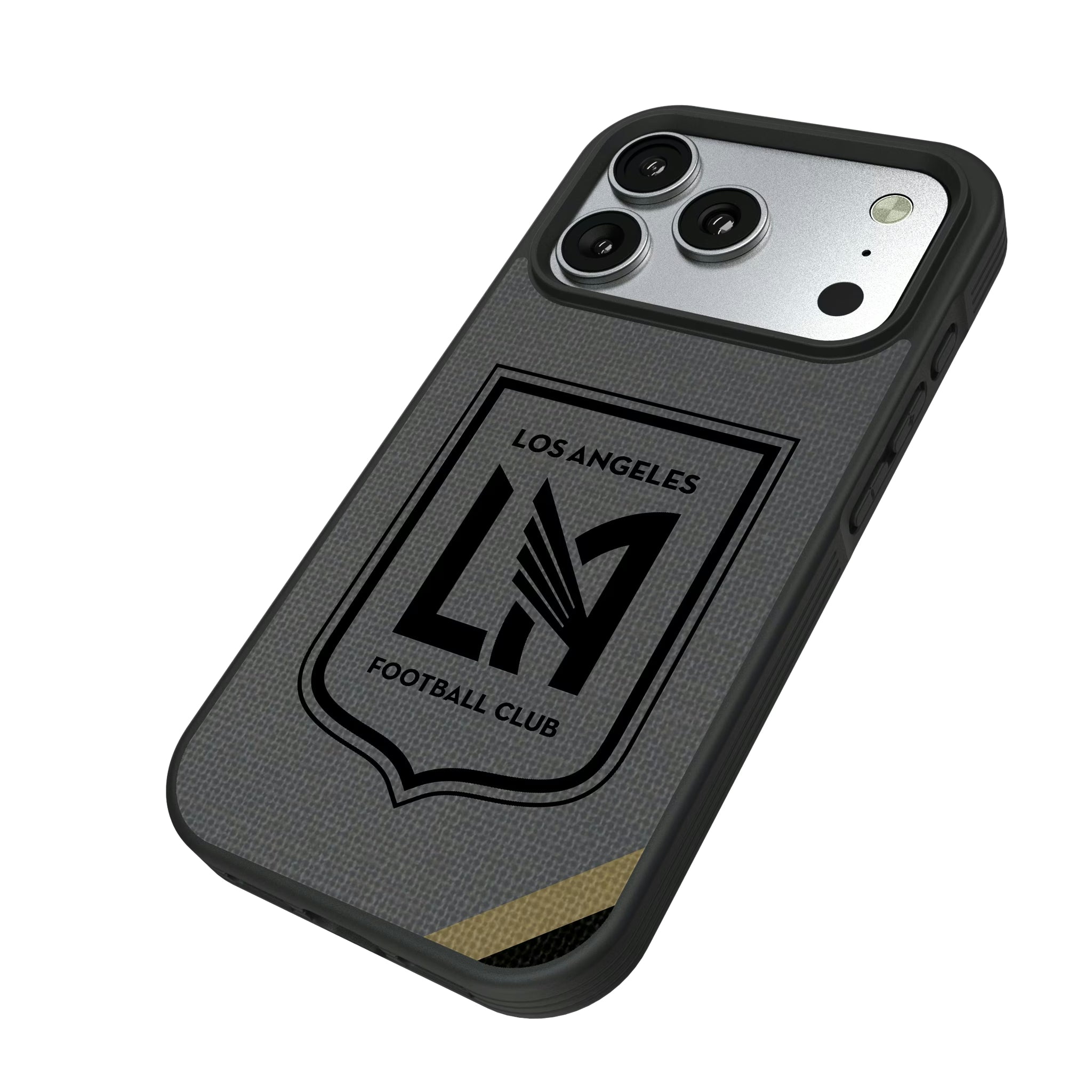 Los Angeles Football Club Diagonal Stripe iPhone Bump Phone Case for Apple iPhone - Isometric View#Device_iPhone 17 Pro