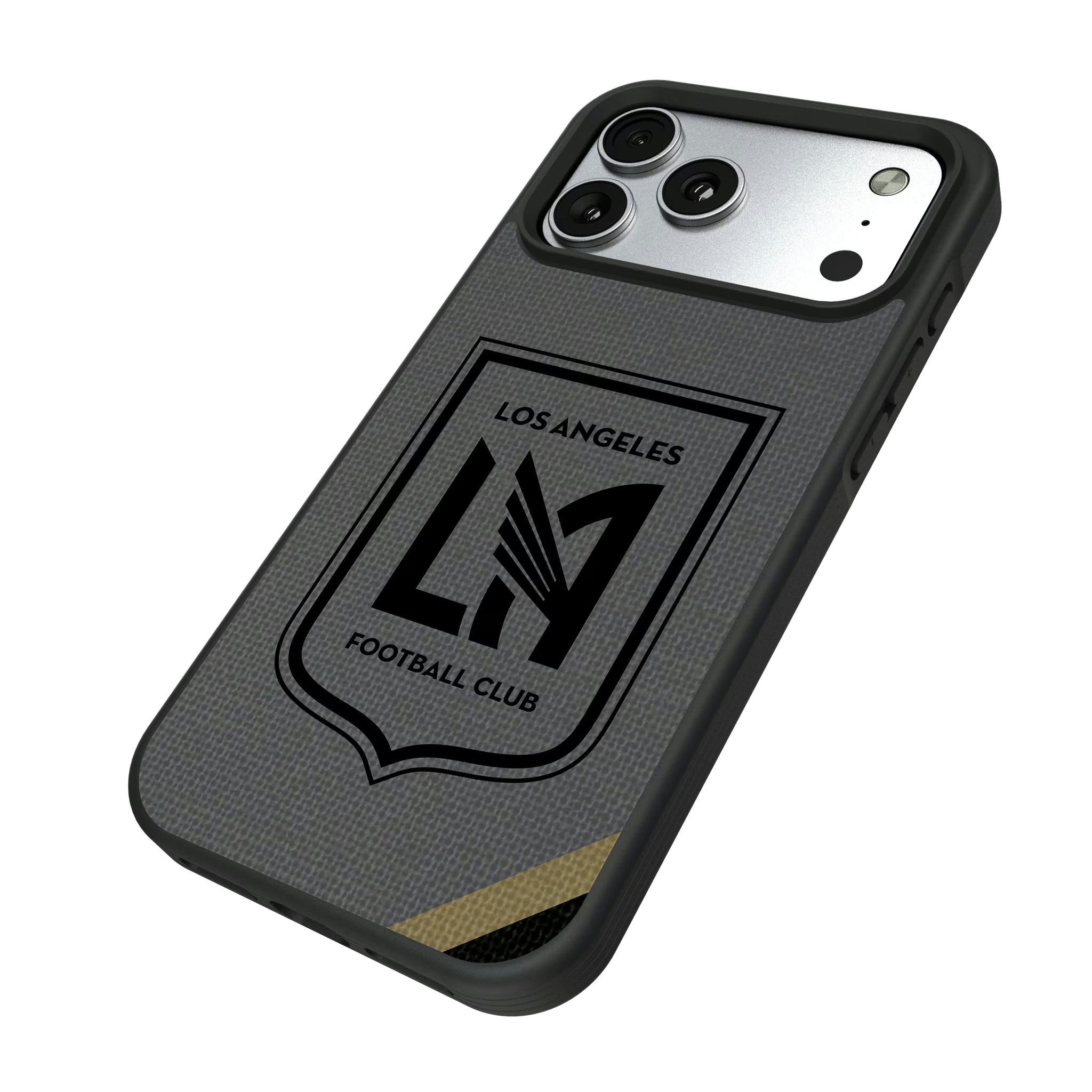 Los Angeles Football Club Diagonal Stripe iPhone Bump Phone Case for Apple iPhone - Isometric View#Device_iPhone 17 Pro Max