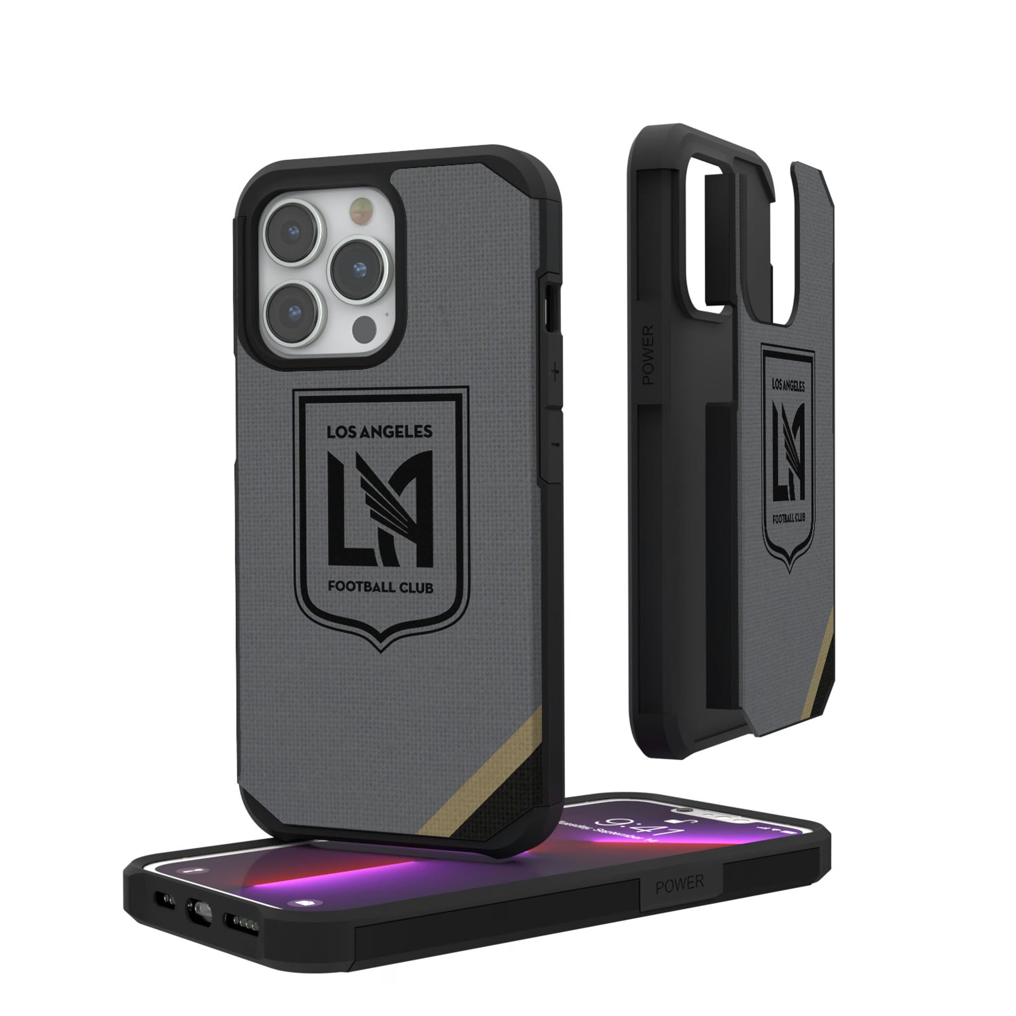 Los Angeles Football Club Diagonal Stripe iPhone Rugged Phone Case for Apple iPhone