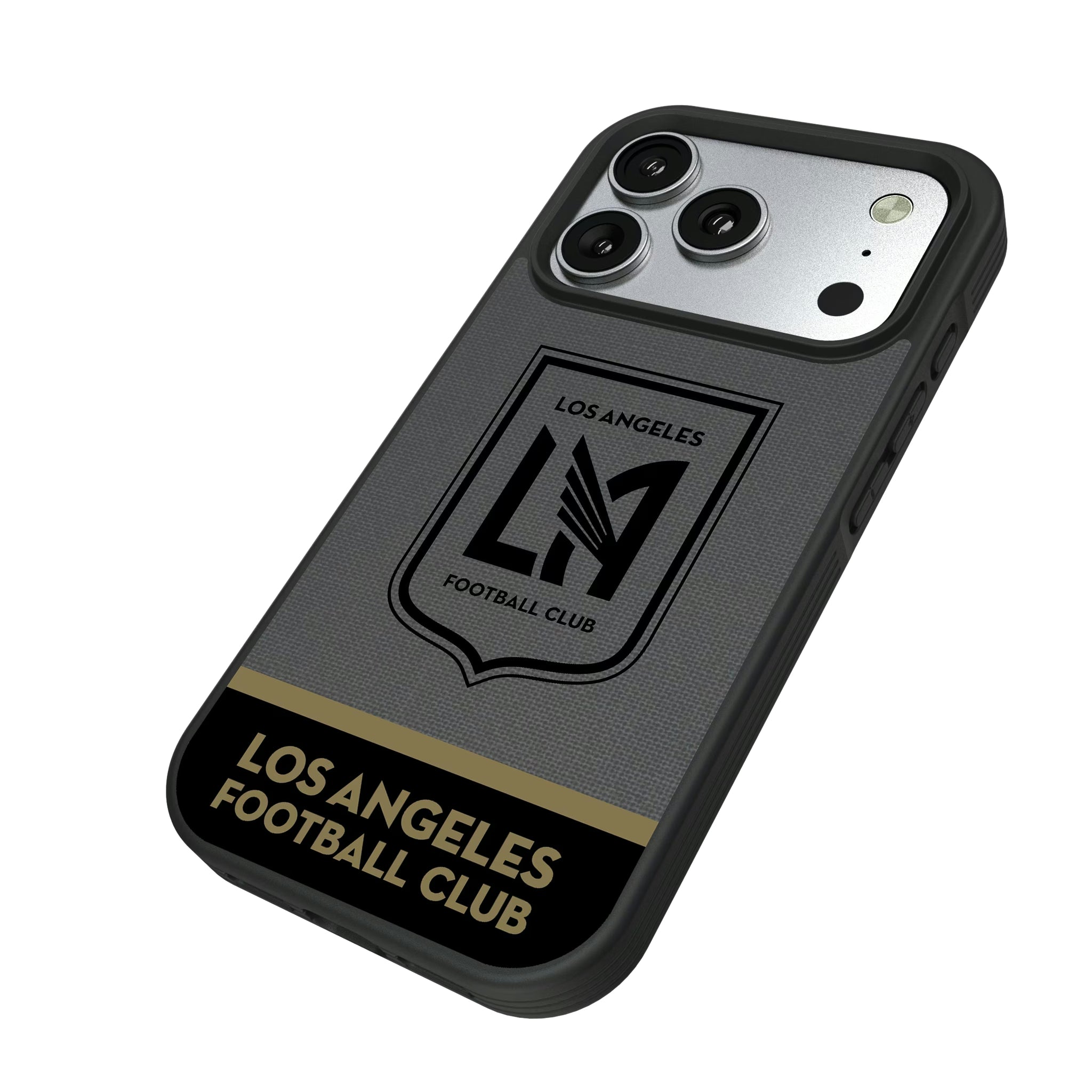 Los Angeles Football Club Endzone Solid iPhone Bump Phone Case for Apple iPhone - Isometric View#Device_iPhone 17 Pro