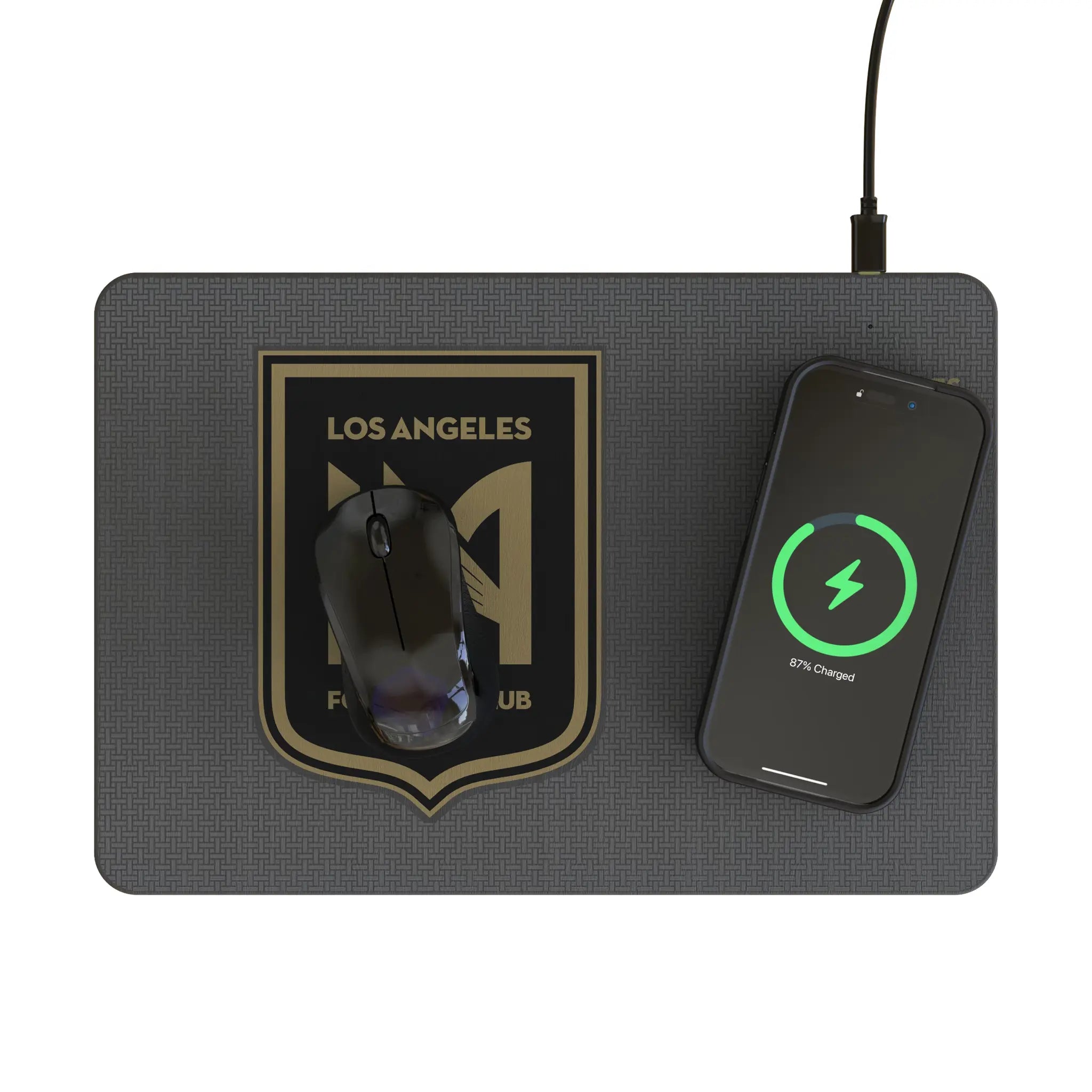 Los Angeles Football Club Linen 15-Watt Wireless Charger and Mouse Pad - Lifestyle